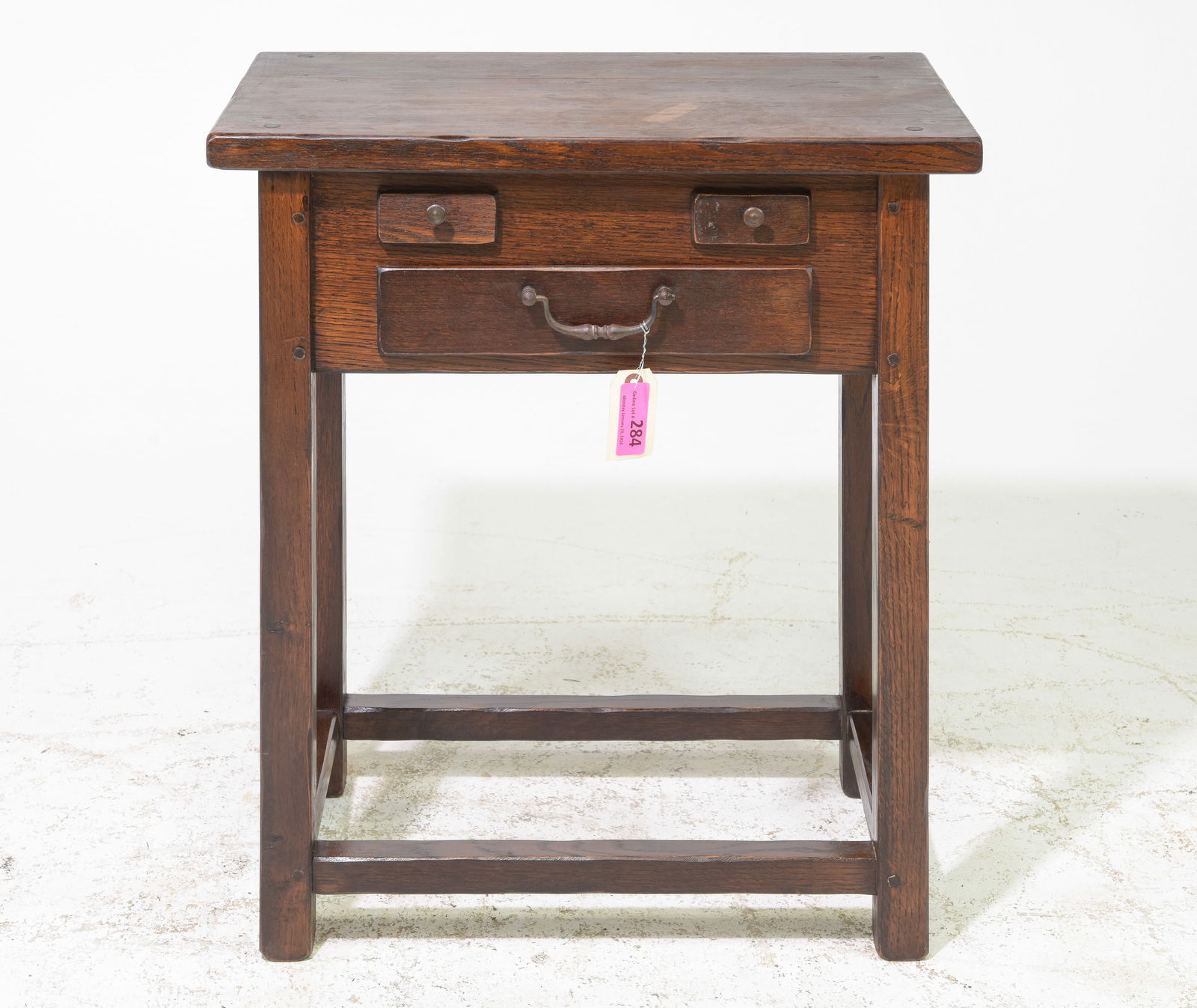 French Rustic Occasional Table with Drawers (1 of 3)