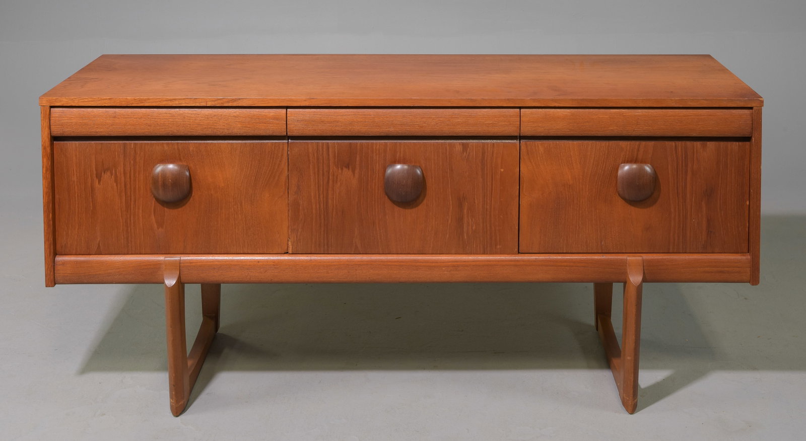 Mid Century Modern Sideboard Elliots of Newbury: Danish Modern Style Teak Sideboard by Elliots of Newbury - 28 in tall x 60 x 19