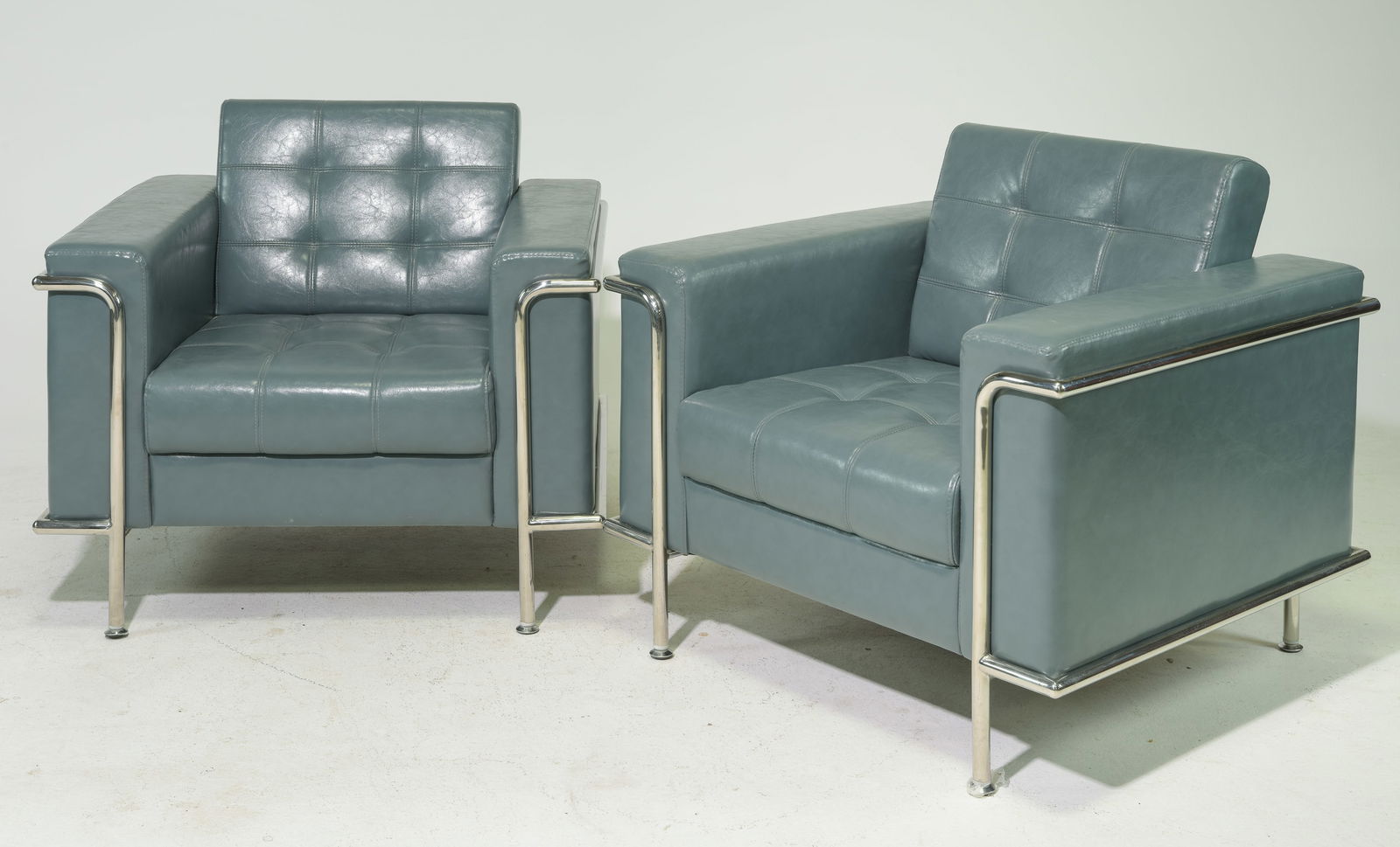 2 Le Corbusier Style Blue Club Chairs #1 (1 of 5)