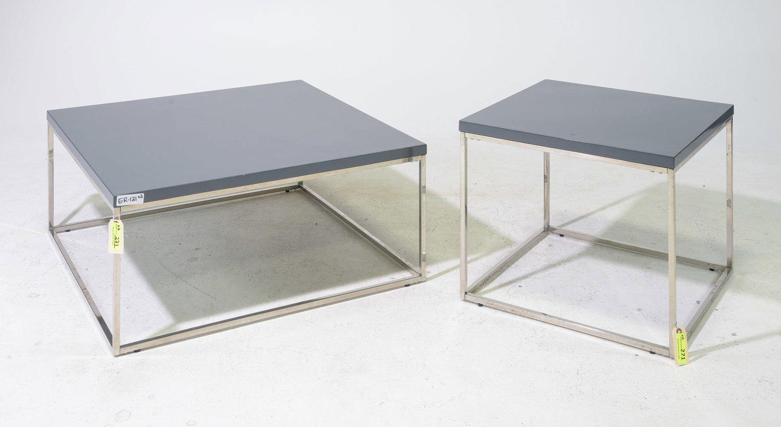 Modern Chrome Finished Coffee Table & End Table (1 of 4)