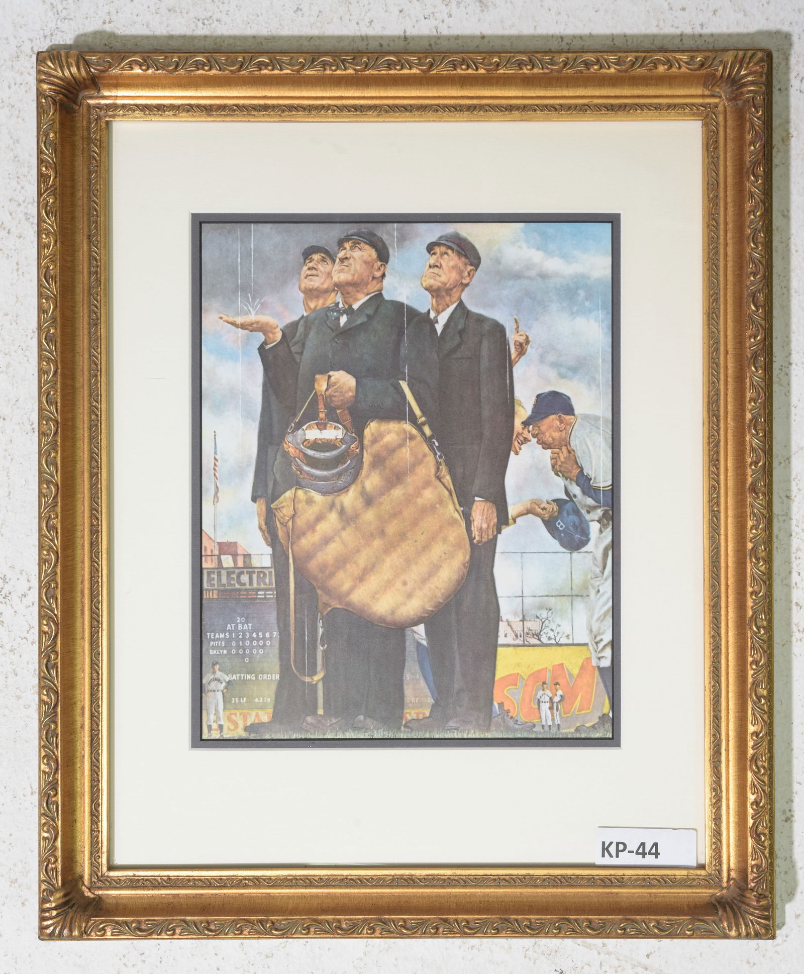 Gold Framed Baseball Caricature Print (1 of 3)