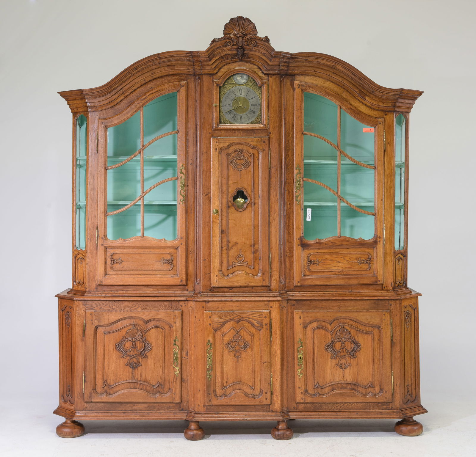French Oak Hutch / Cupboard with Clock c.1920's (1 of 9)