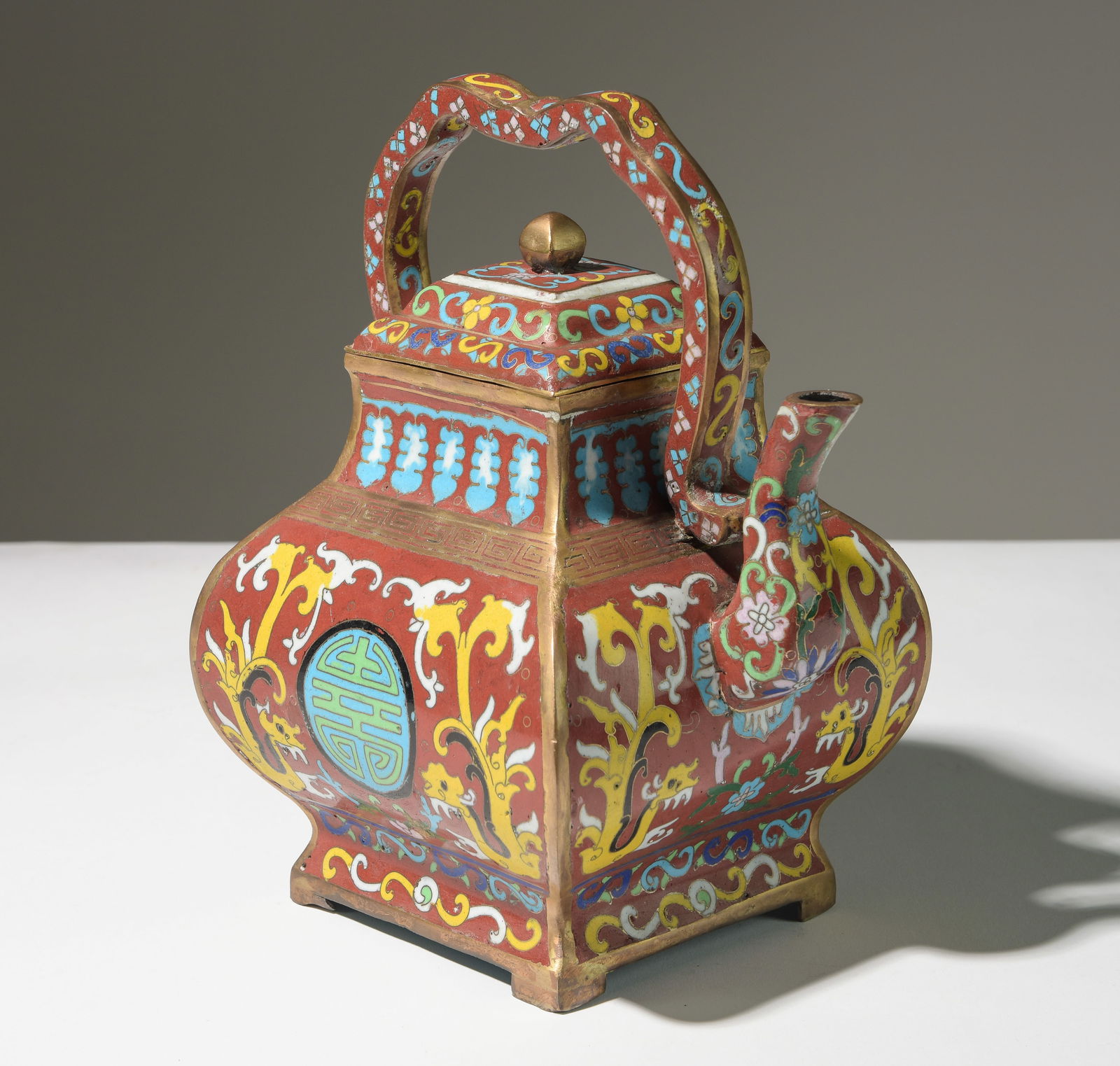 Fine Vintage Chinese Cloisonne Tea Pot (1 of 4)