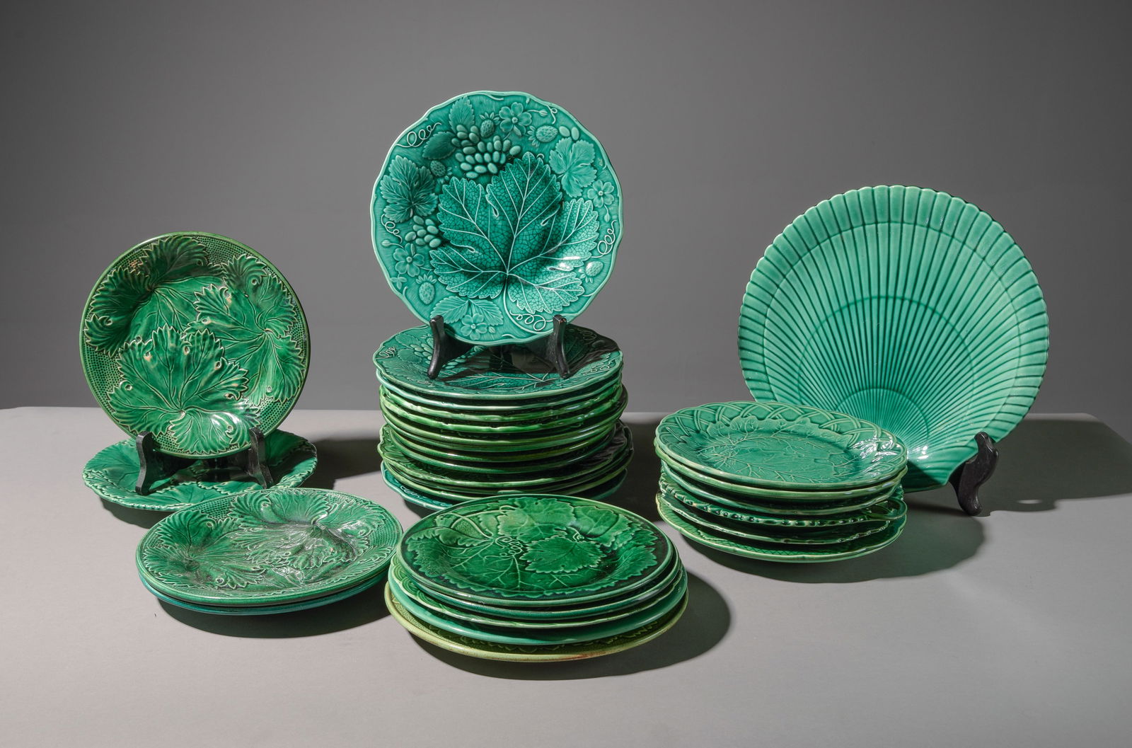 30 Assorted Green Majolica Plates #1 (1 of 3)
