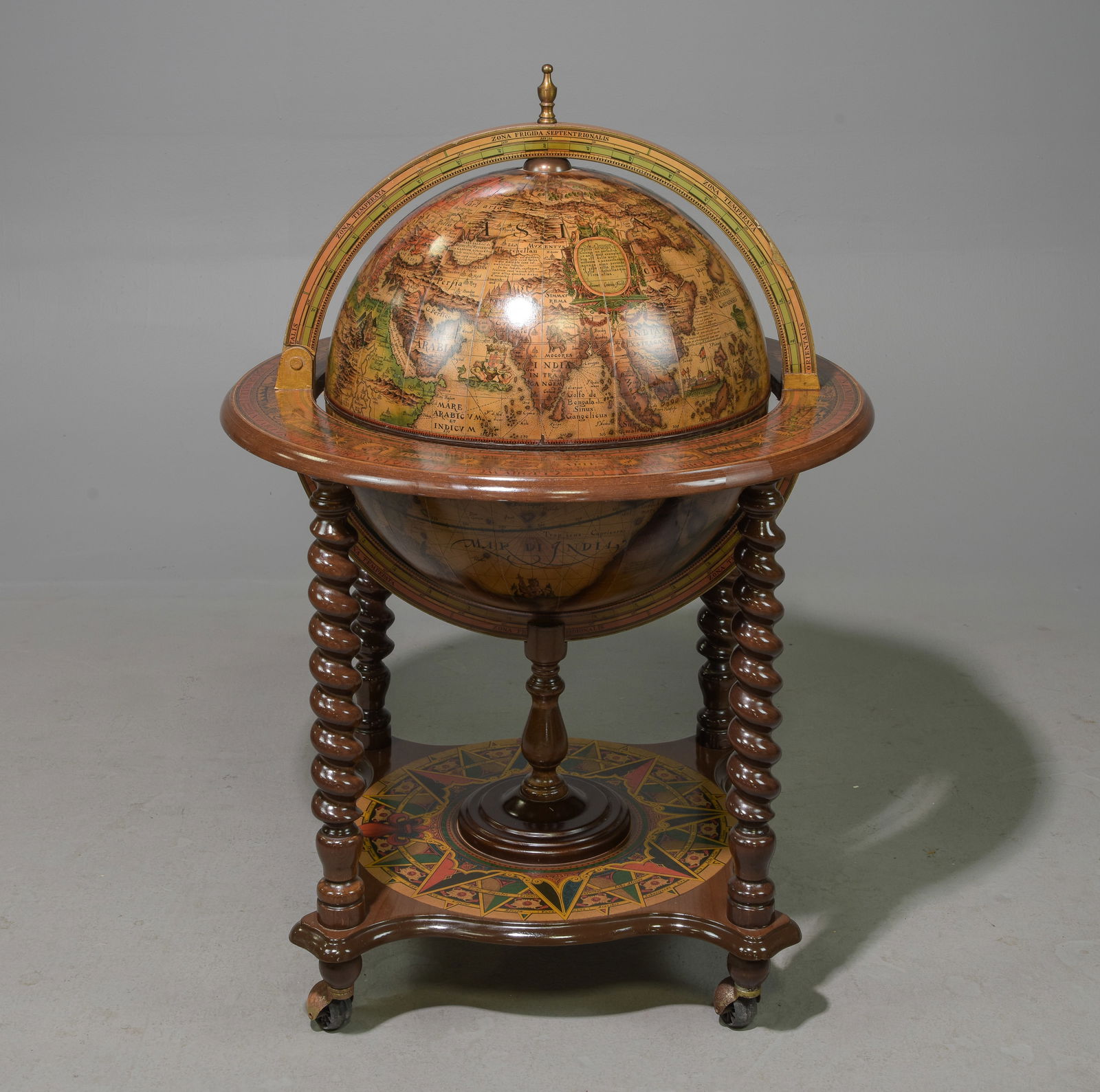 Louis XIII Style French Twist Globe Cocktail Cart (1 of 5)