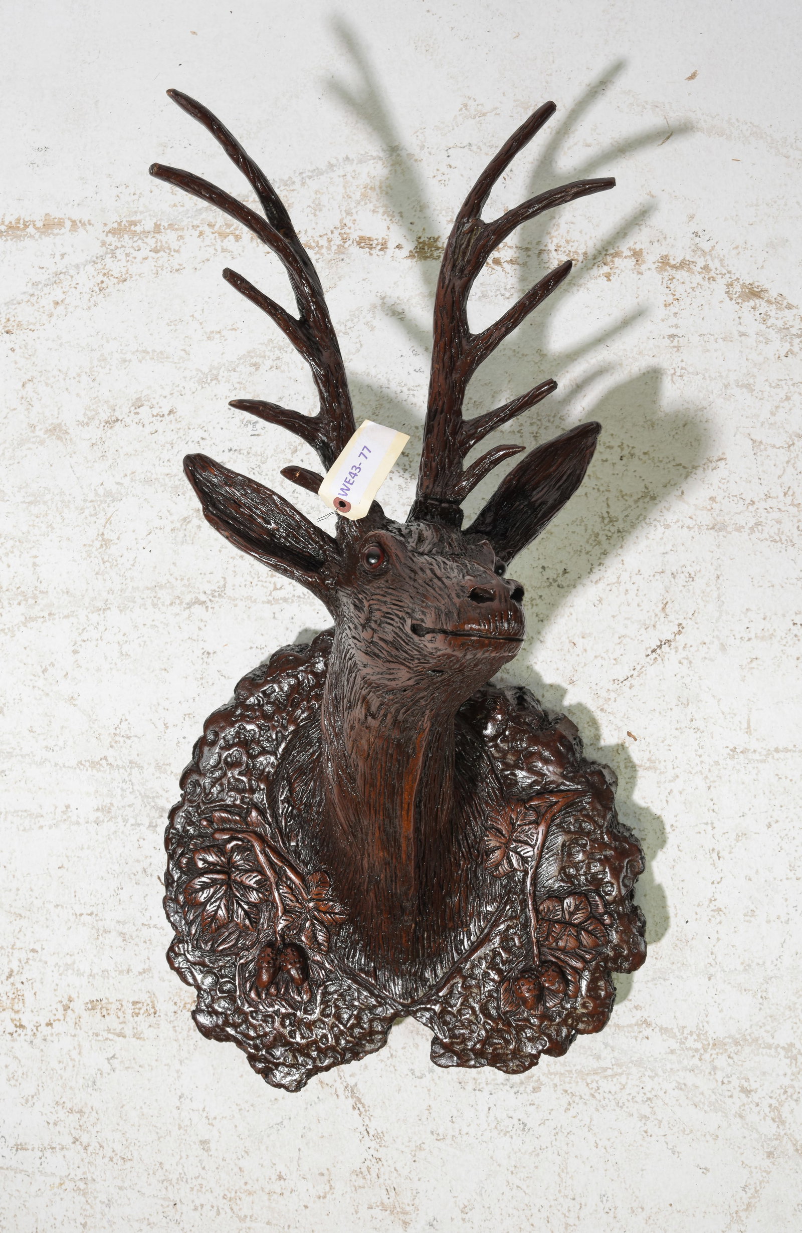 Black Forest Hand Carved Deer / Stag Head (1 of 4)