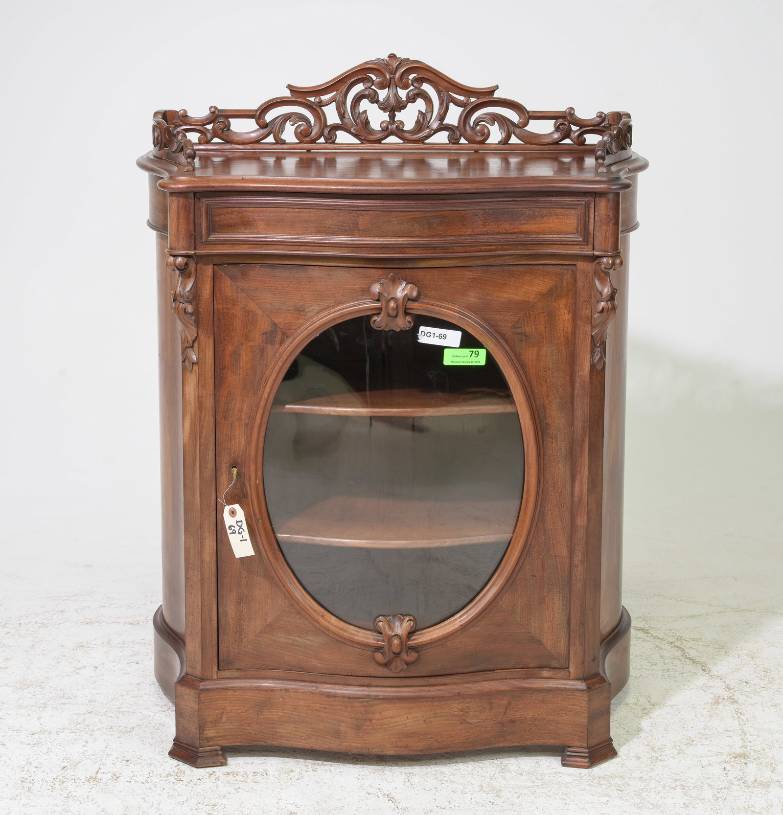 Continental Walnut Hall Cabinet c.1890's-1920's (1 of 7)