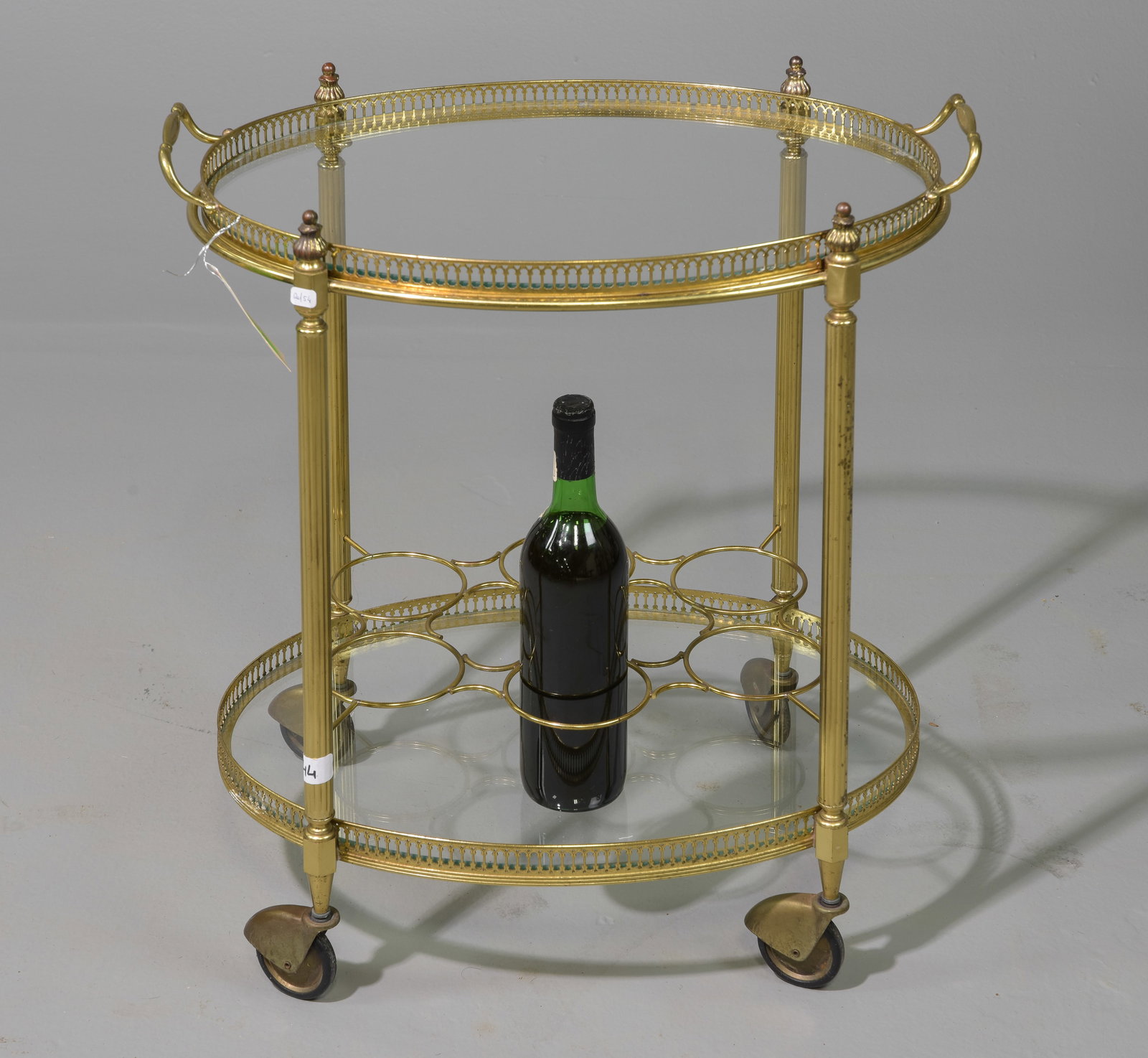 Continental Brass Two Tier Bar Cart / Trolley #2 (1 of 3)