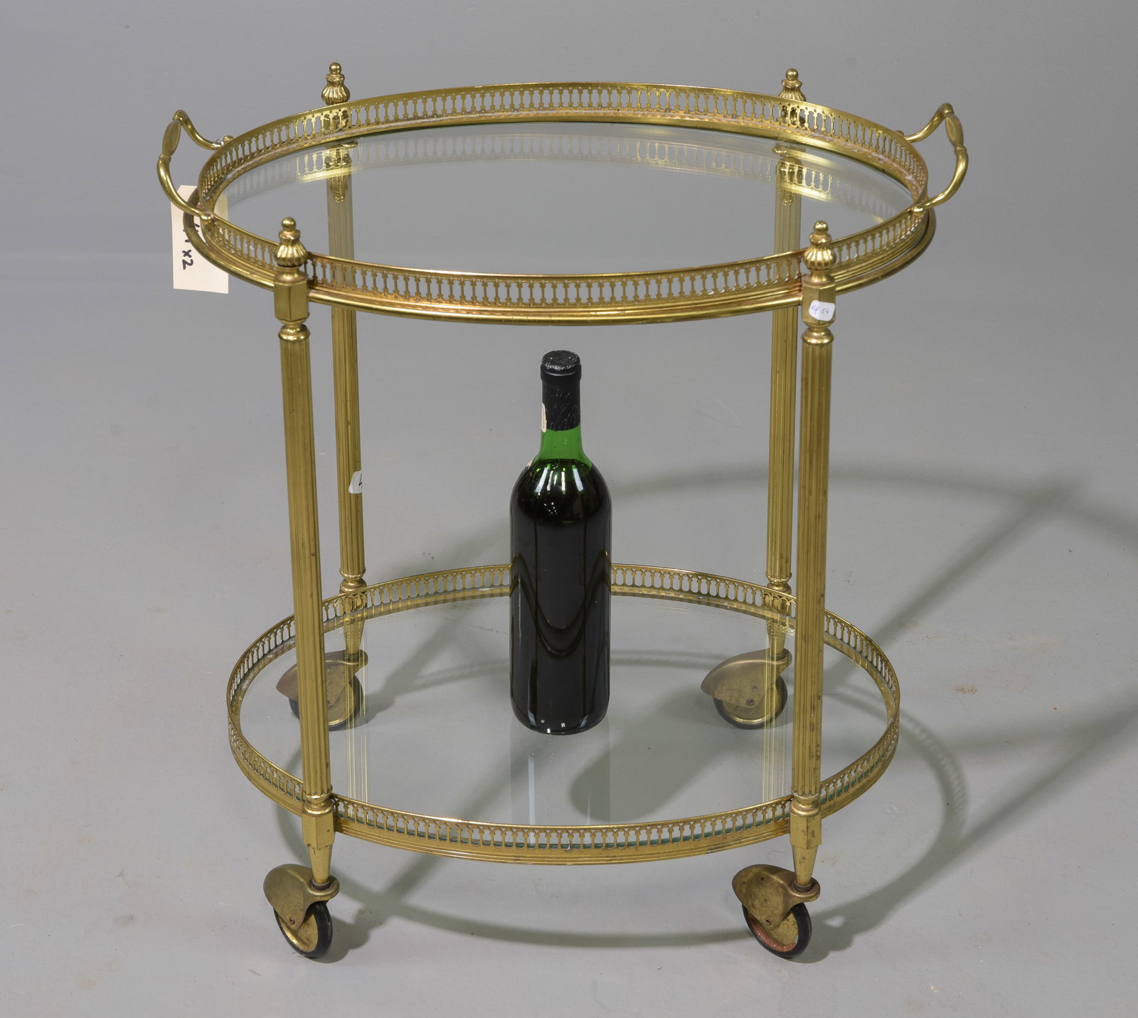 Continental Brass Two Tier Bar Cart / Trolley #3 (1 of 2)
