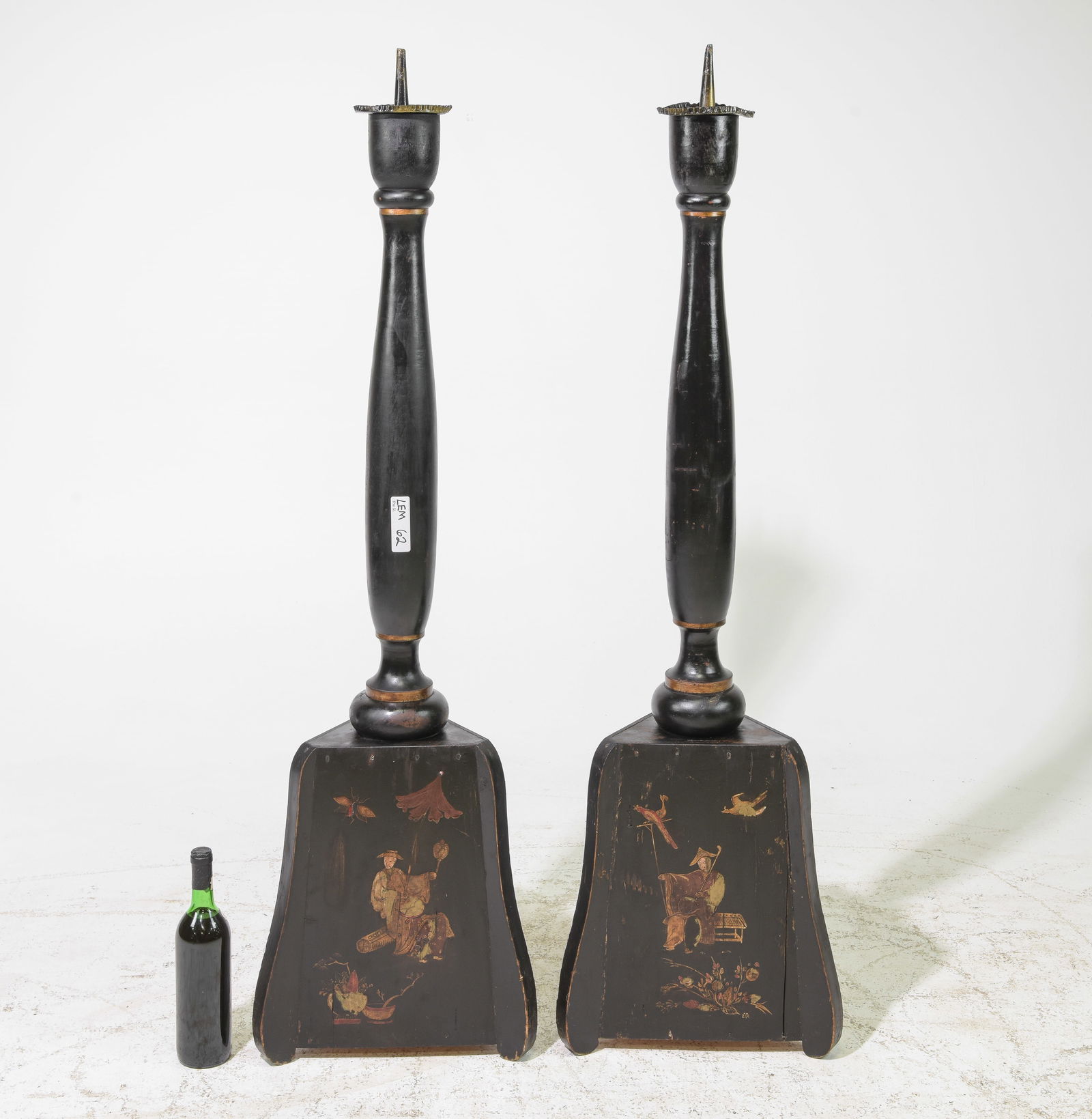 Pair of Painted Large Floor  Candlestands (1 of 4)