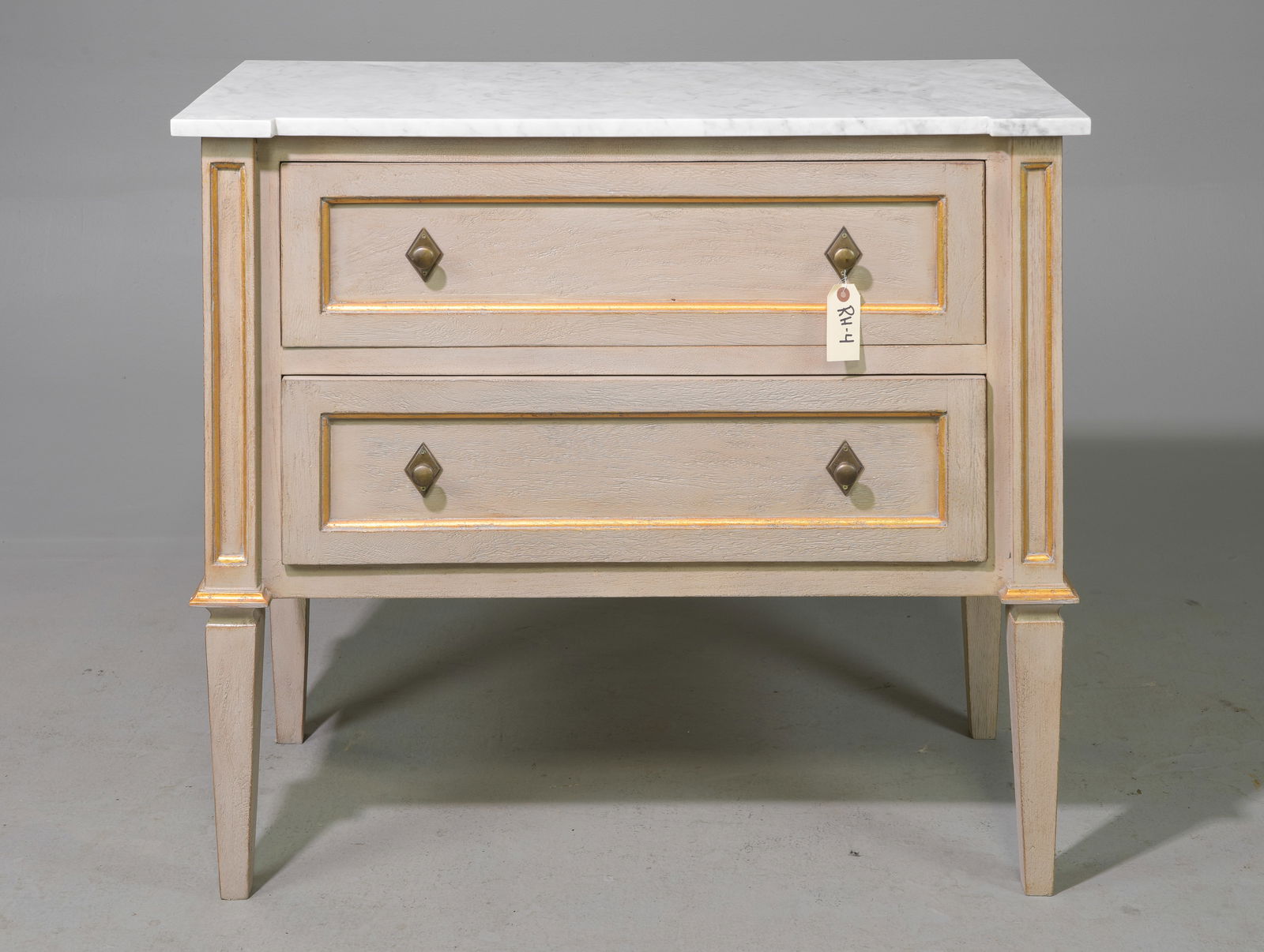 Louis XVI Style White Marble Top Chest (1 of 6)