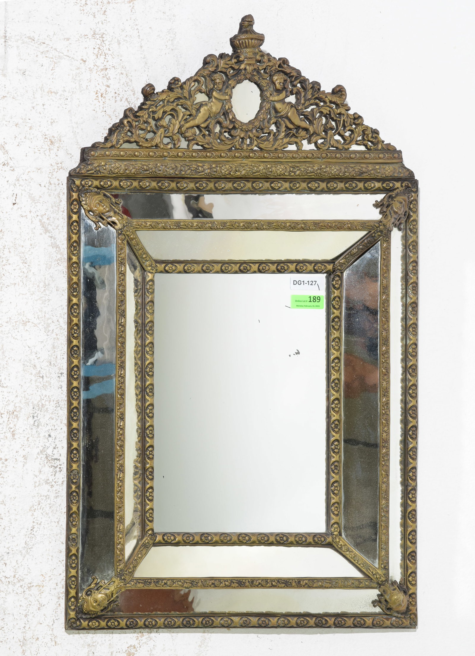 Louis XVI Style Finely Detailed Metal Framed Mirror (1 of 4)