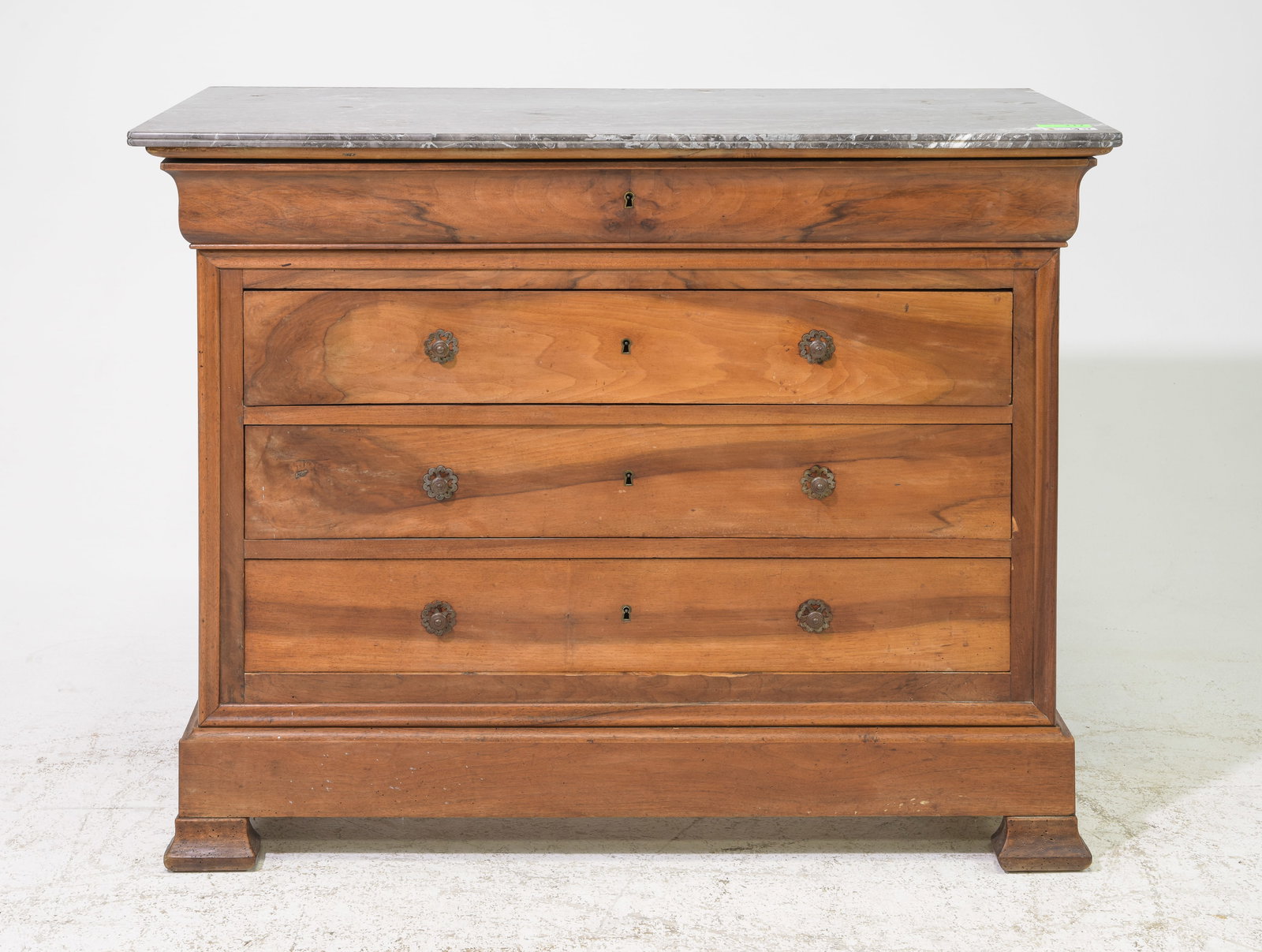 Louis Philippe Style Marble Top Walnut Chest (1 of 6)