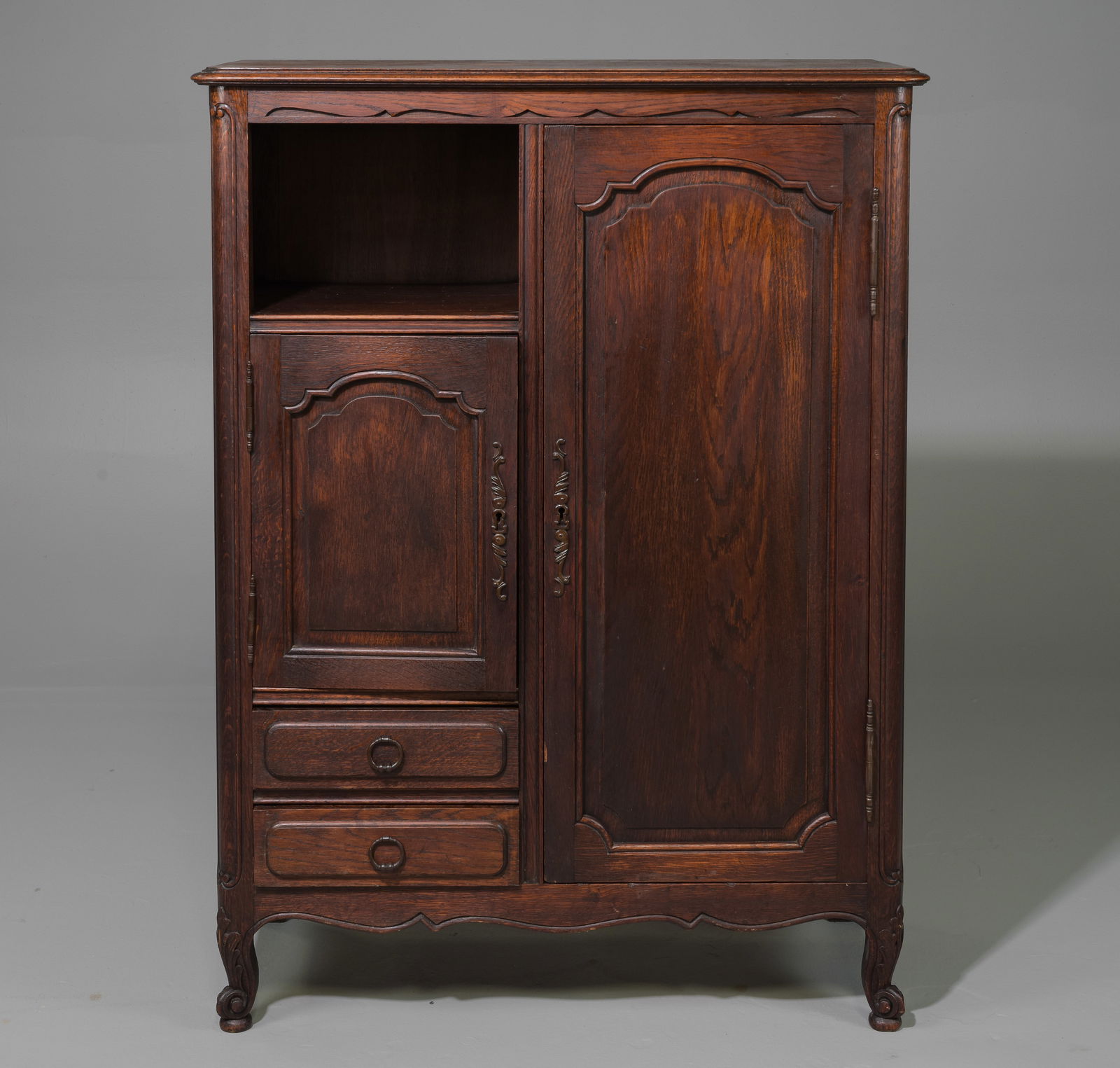 Louis XV Style Oak Hall Cabinet c.1920's-30's