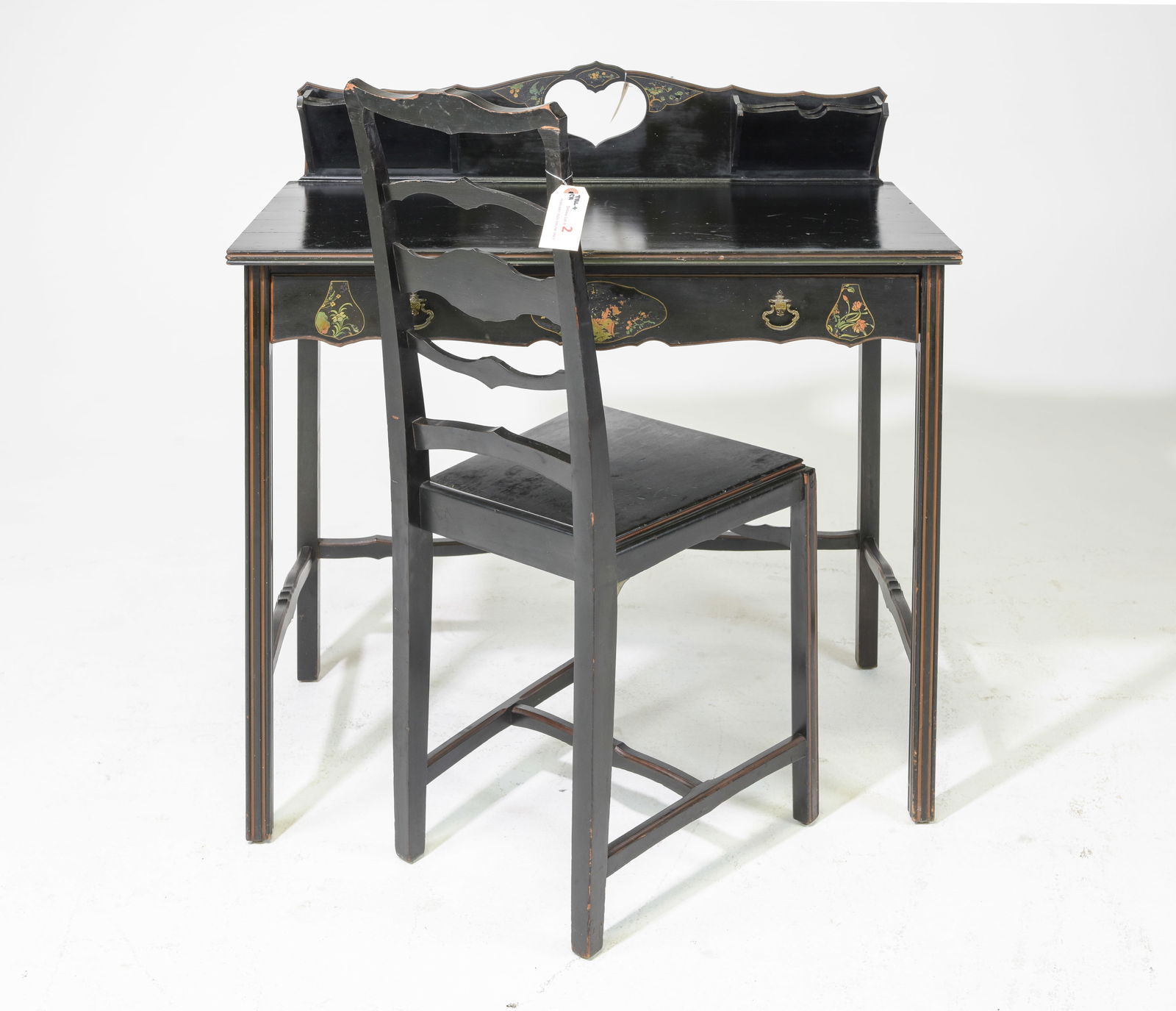 Ladies Painted Single Drawer Writing Table & Chair (1 of 6)