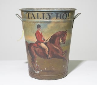 European Painted Zinc Bucket - Tally Ho!