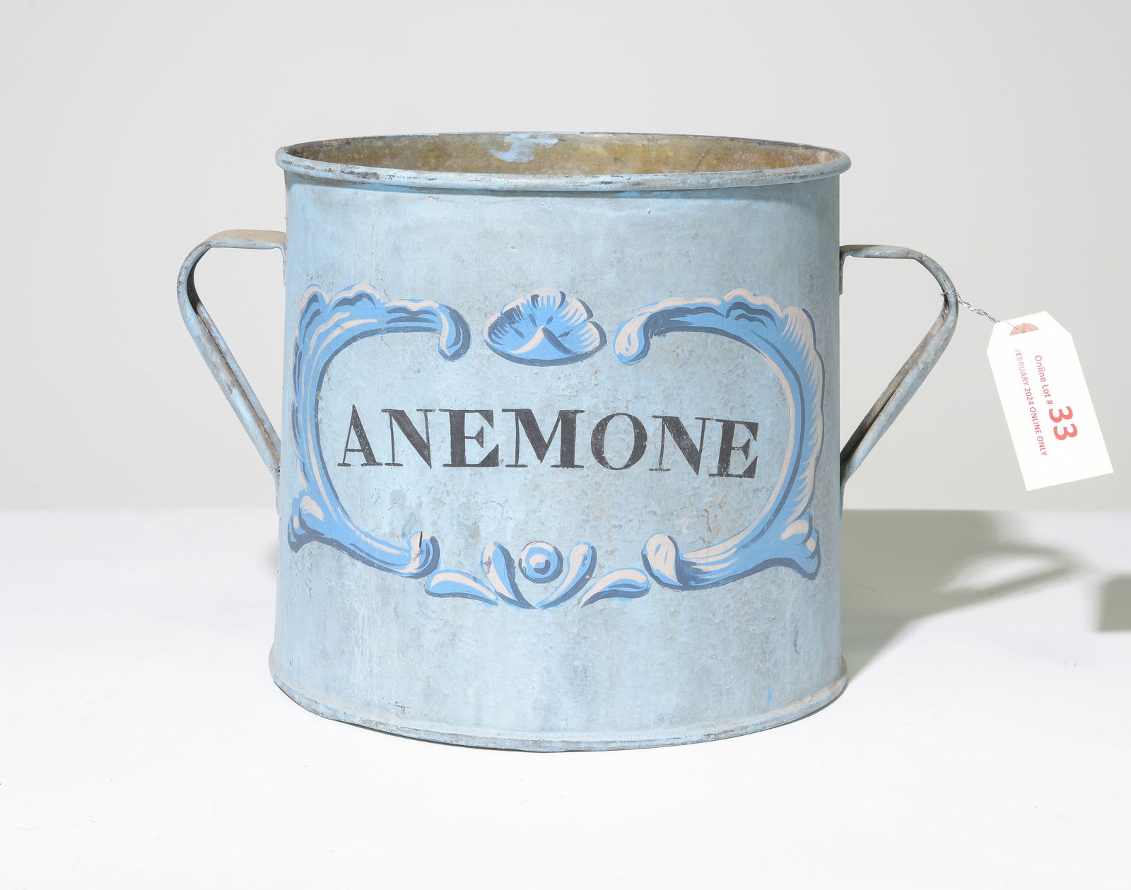 European Painted Zinc Bucket - Anemone (1 of 3)