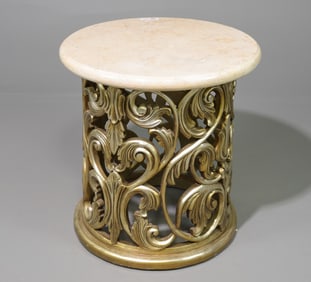 Italian Style Round Marble Top Occasional Table