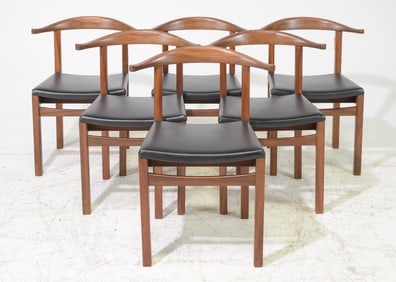 Set of 6 Danish Modern "Cow Horn" Dining Chairs