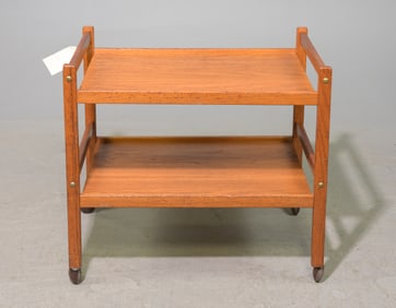 Mid Century Modern Teak Two Tier Trolley / Cart