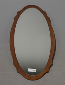 Mid Century Modern "Oval" Mirror on Teak Back