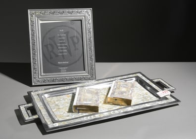 4pcs - Frame, Two Holy Bibles & Serving Tray