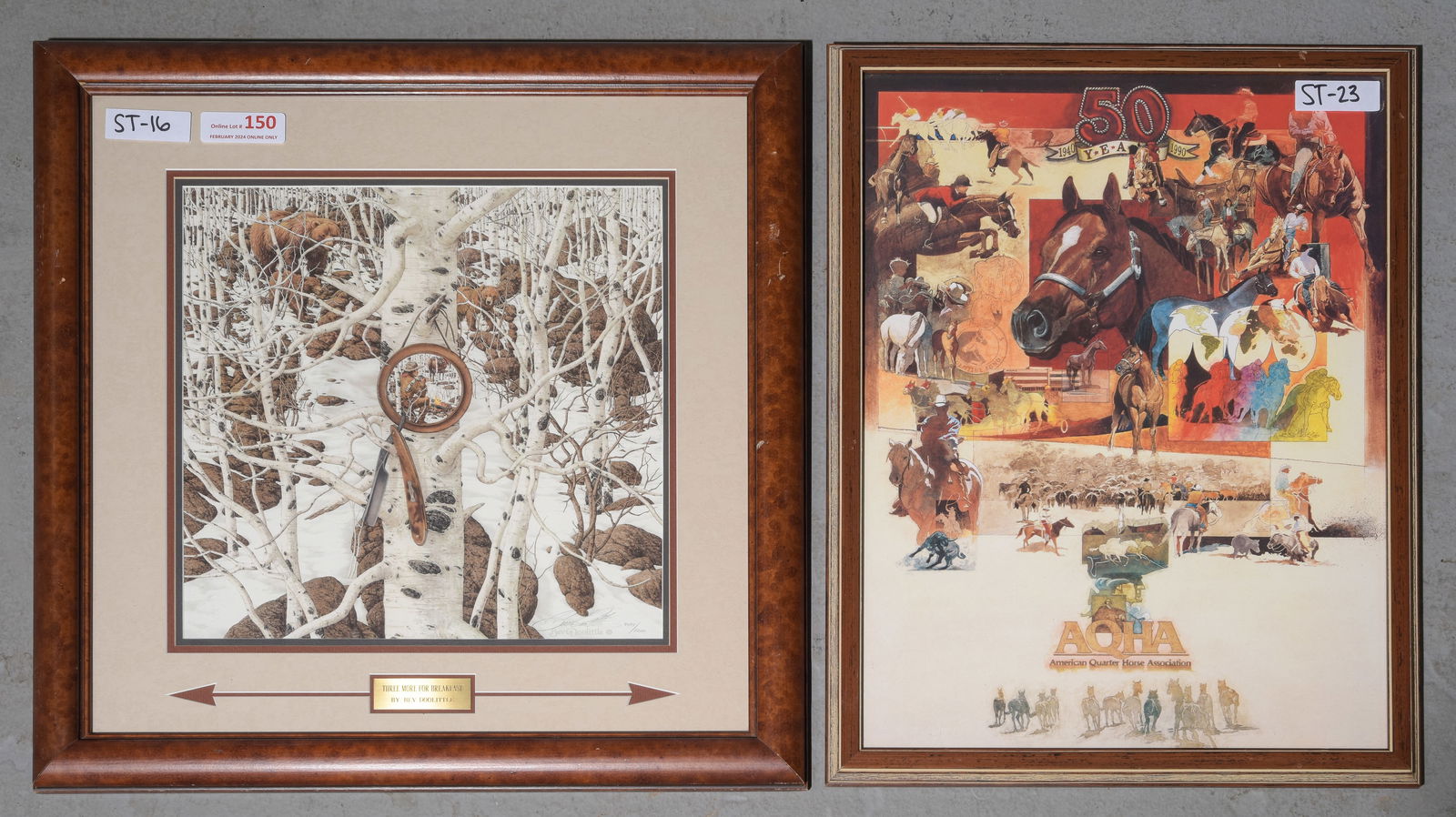 Two Pieces Framed Art - Horses & Bear (1 of 7)