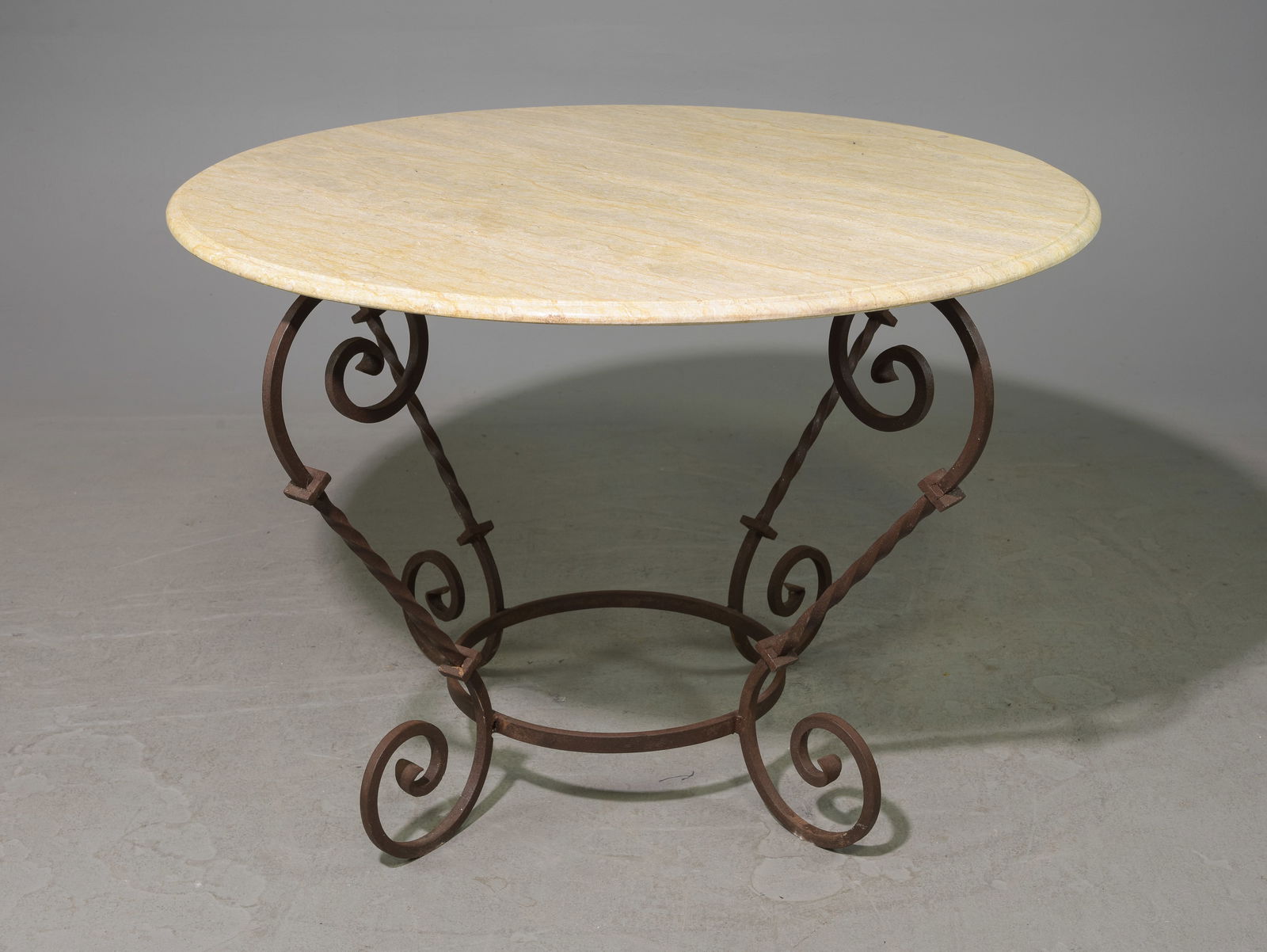 French Style Iron Base Round Marble Top Table (1 of 2)
