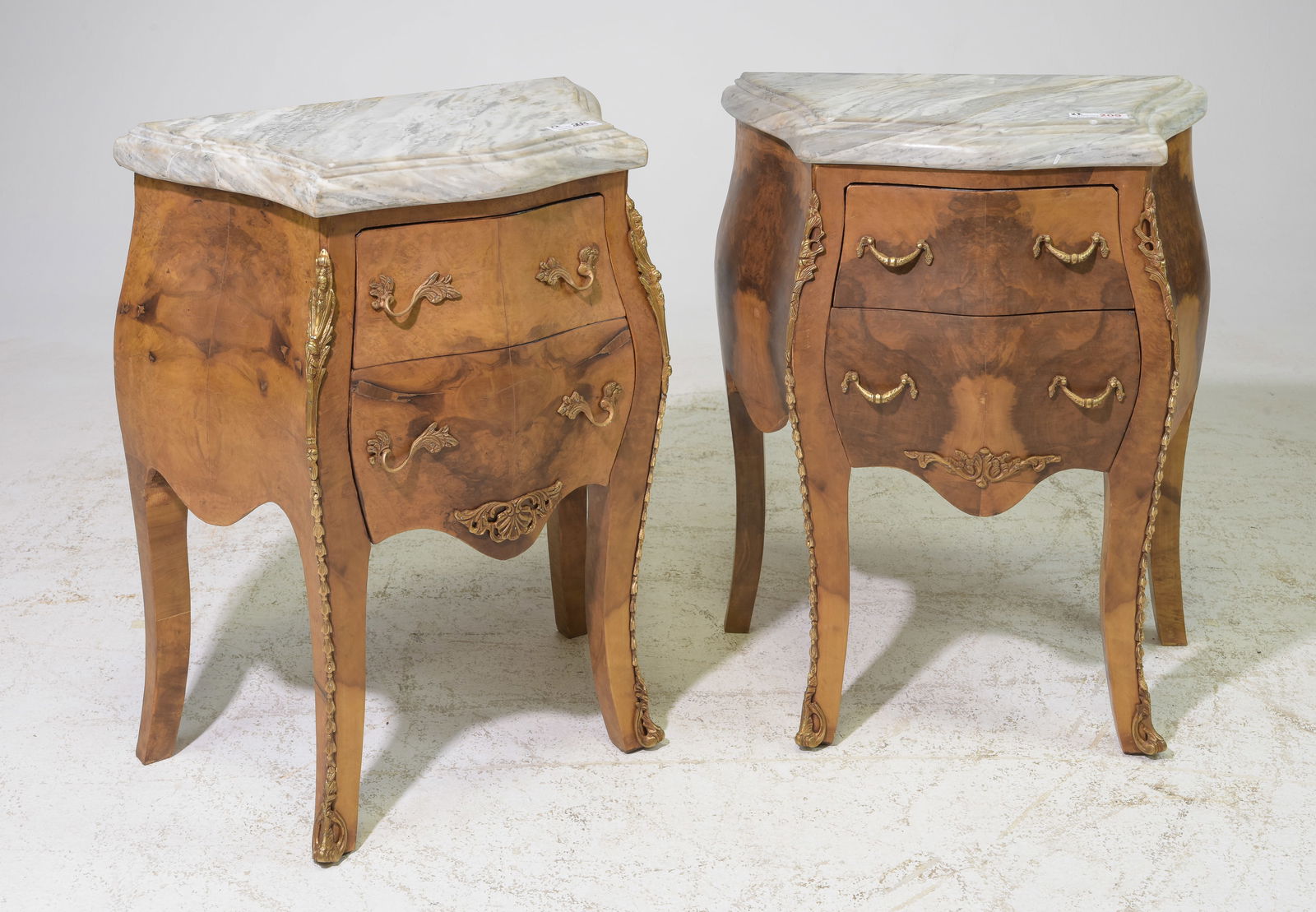 Two French Style Marble Top Nightstands (1 of 6)