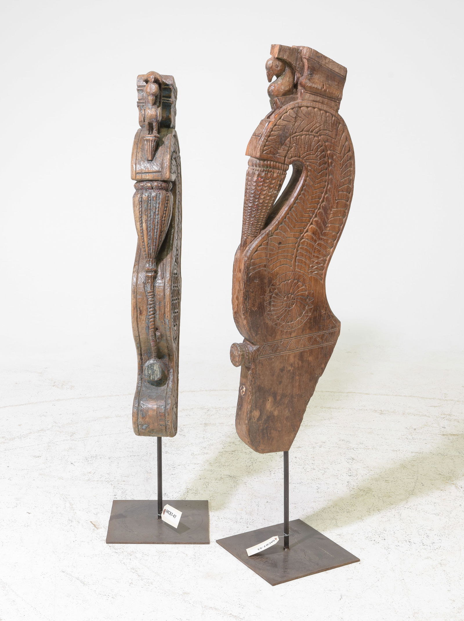 2 Carved Teak Wood Fragments / Sculptures #1 (1 of 3)