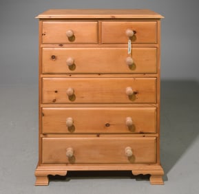 British Pine 6 Drawer Chest c.1960's