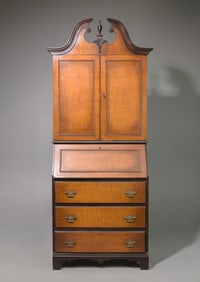 Petite Secretary Mahogany Bookcase