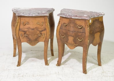 Two Marble Top Occasional Chests