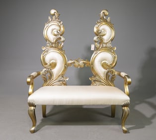 Italian Style Rococo High Back Settee