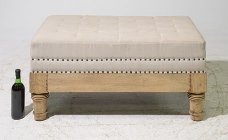 Coastal Style Large Tufted Ottoman