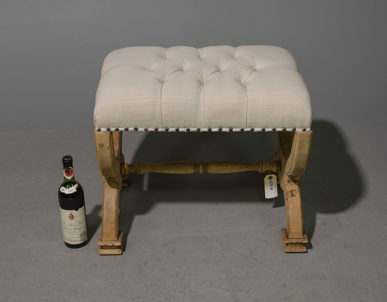 Coastal Style Tufted Foot Stool / Ottoman (1 of 3)