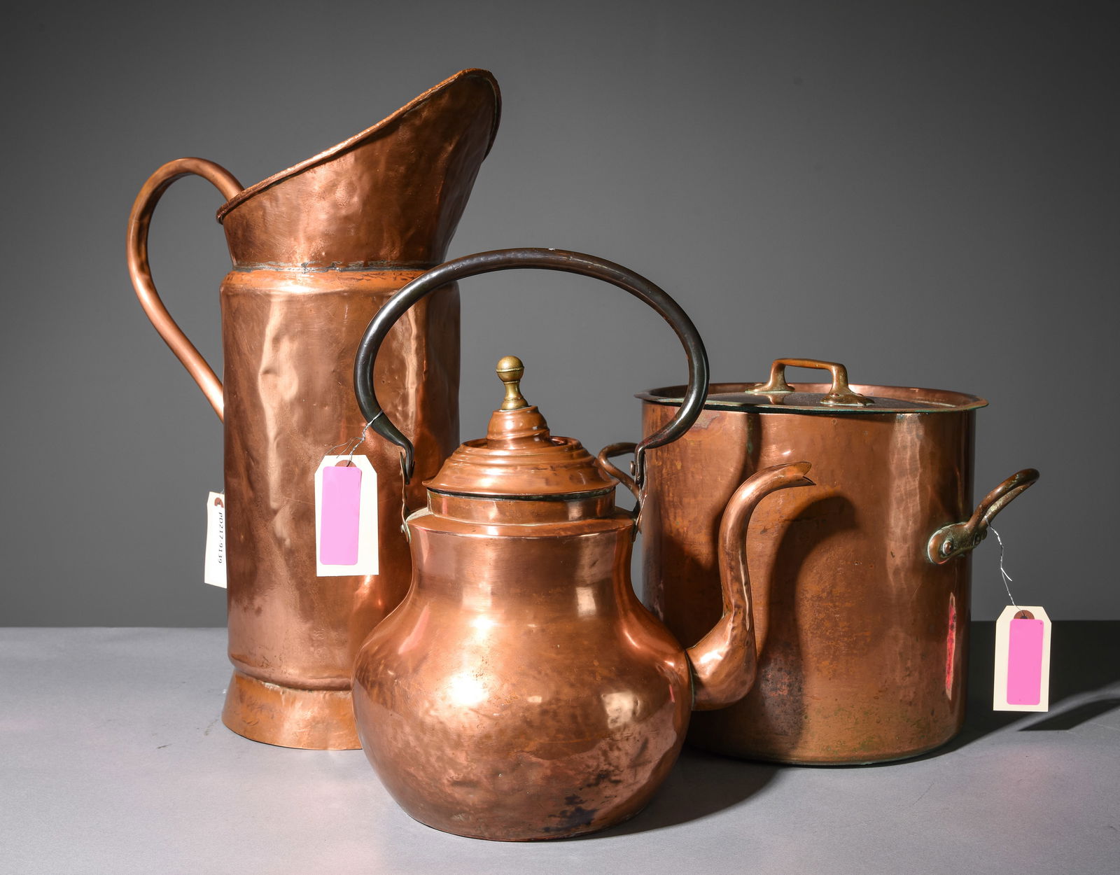 French Copper Tea Kettle, Pot with Lid & Pitcher (1 of 4)