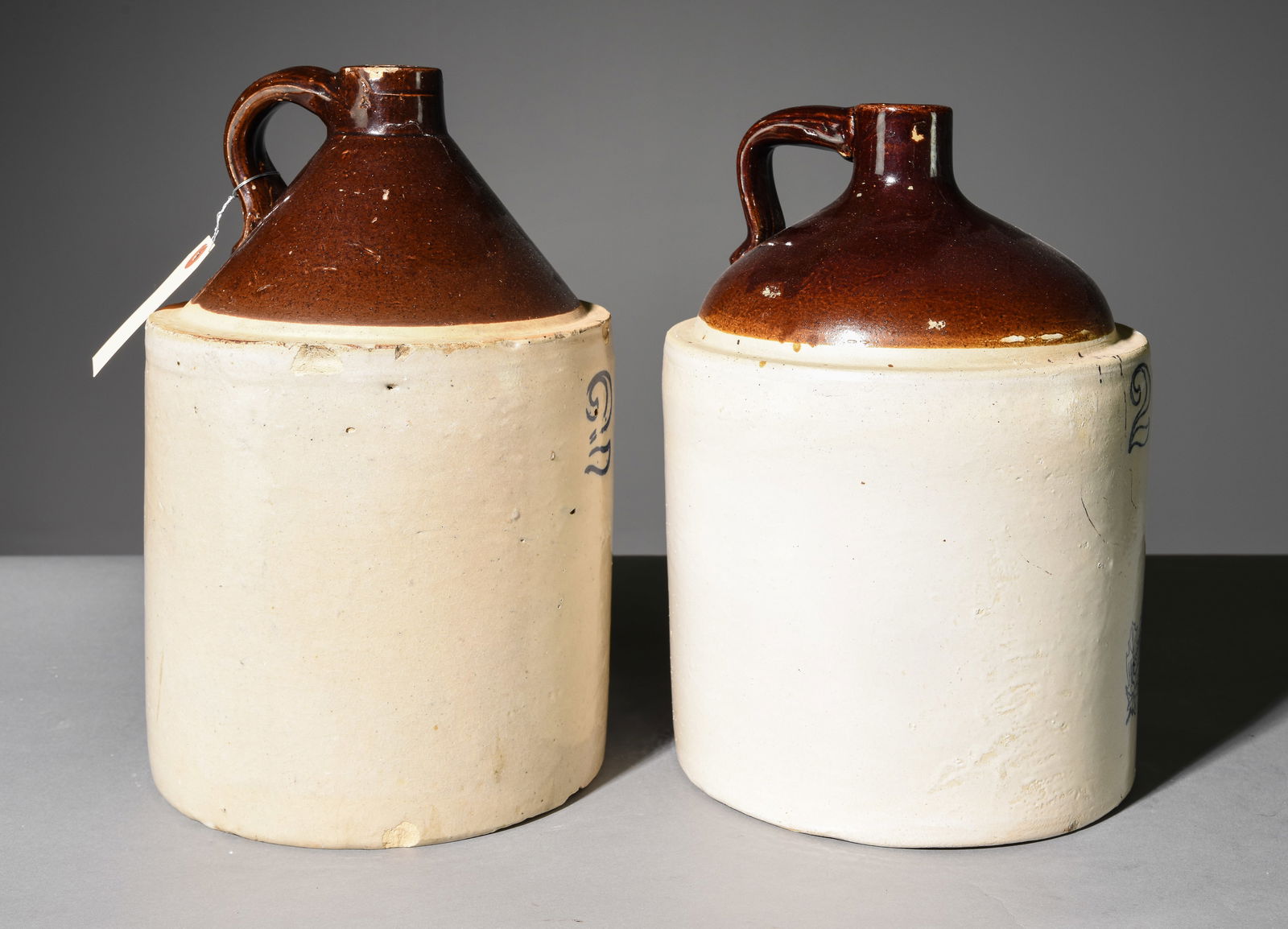 2 American Pottery Crocks / Jugs with Glazed Tops (1 of 6)