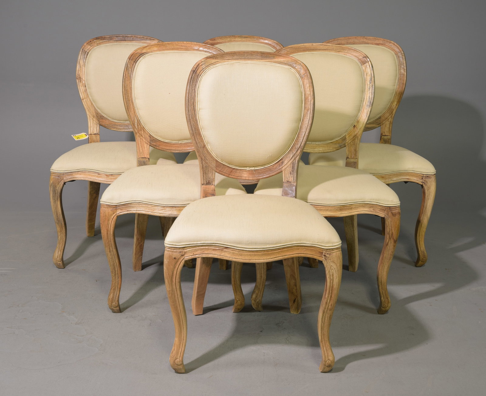 Set of Six Large Balloon Back Dining Chairs: Set of Six Large Balloon Back Dining Chairs - 42 in tall x 22.5 x 20, Seat height is 18 inches