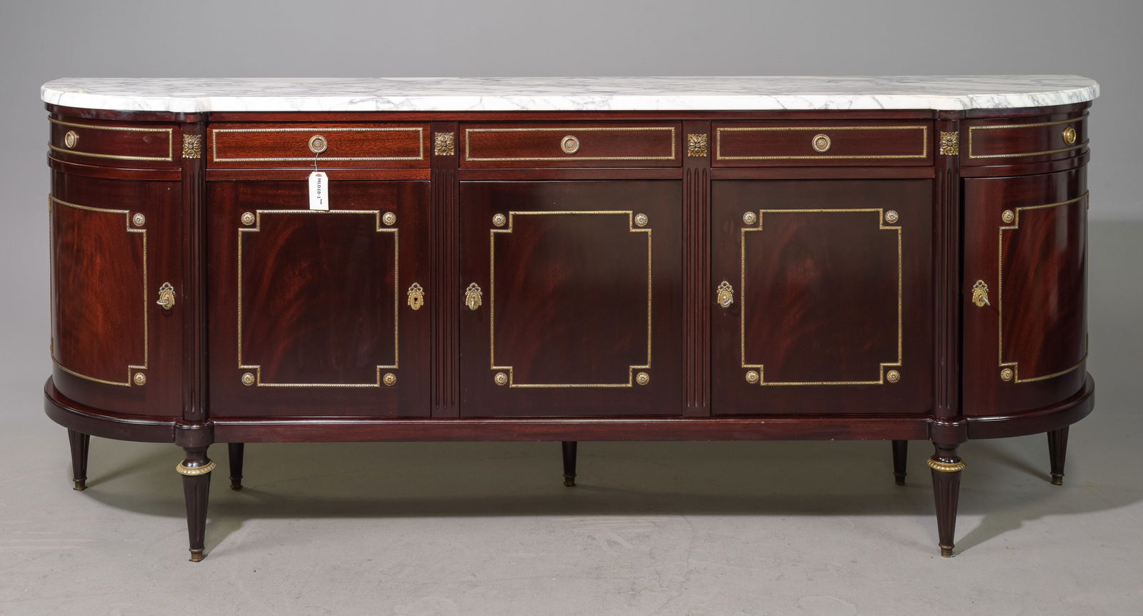 Louis XVI Style Oak White Marble Top Sideboard (1 of 5)