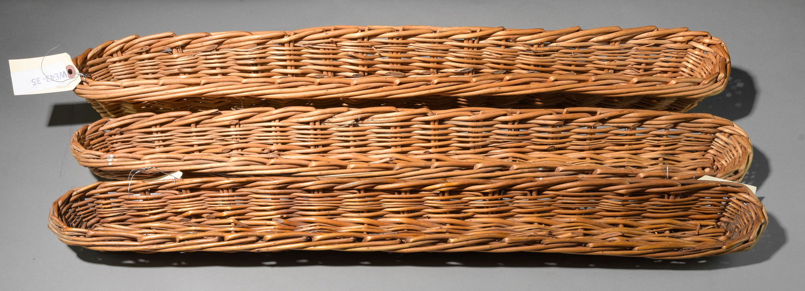 Three French Woven Wicker Baguette Trays (1 of 3)