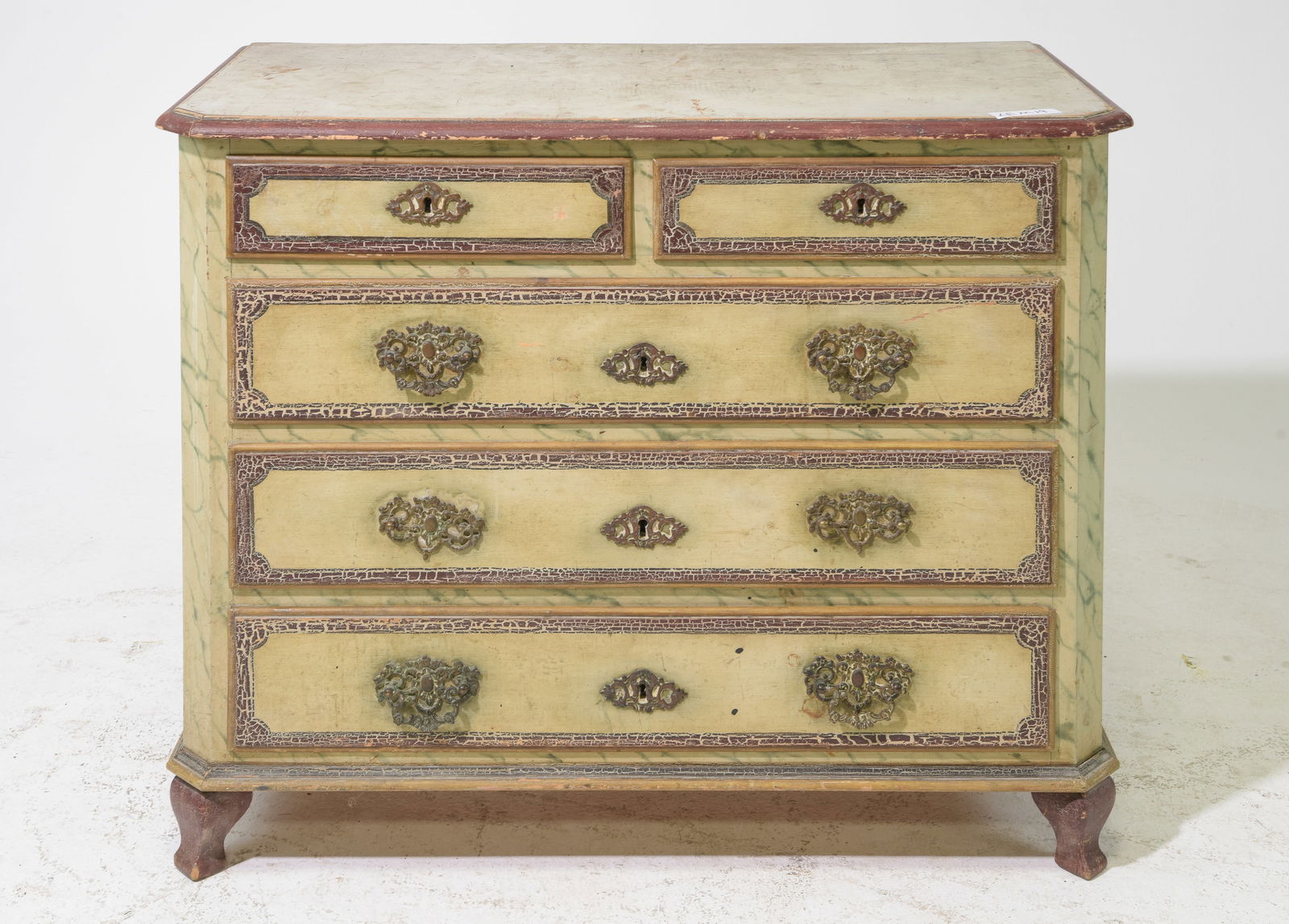 Continental Painted Five Drawer Chest (1 of 9)