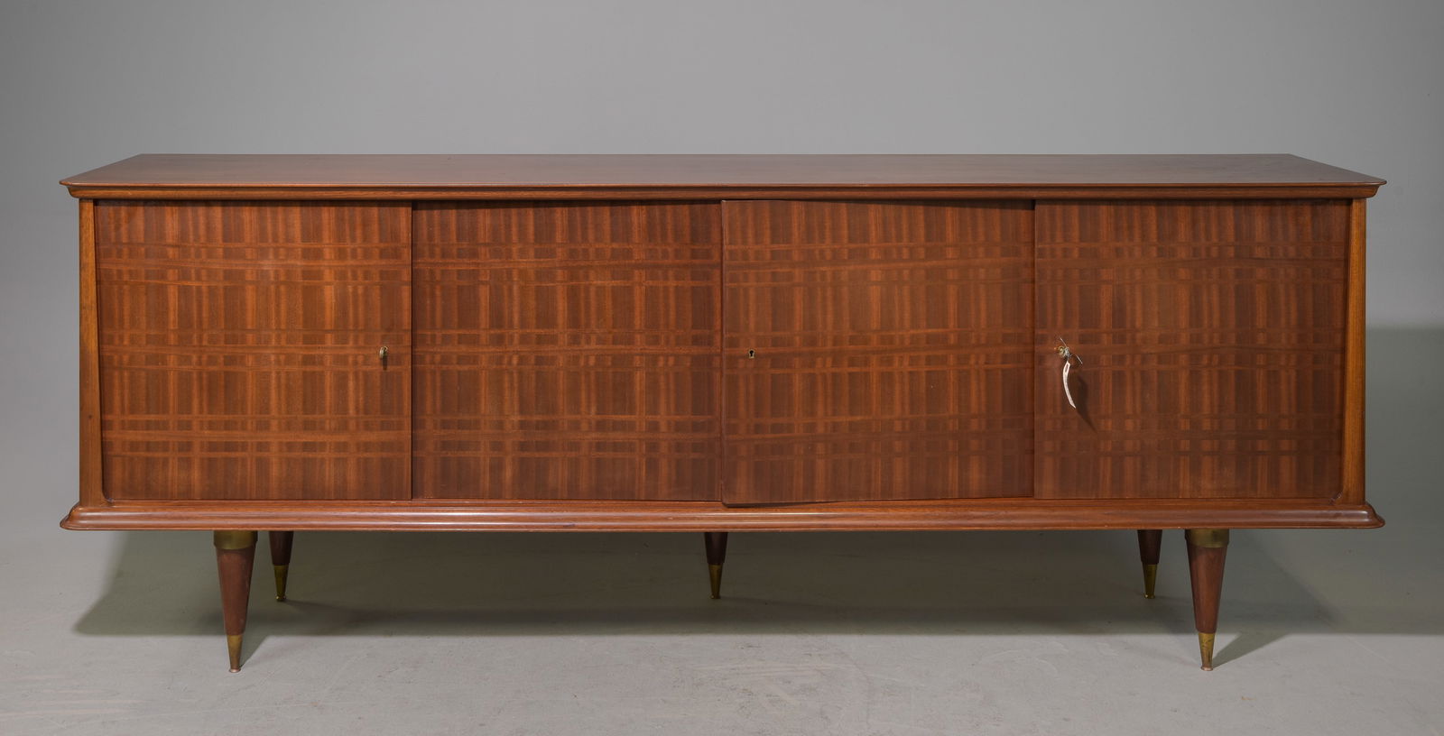 French Walnut Modern Four Door Sideboard (1 of 8)