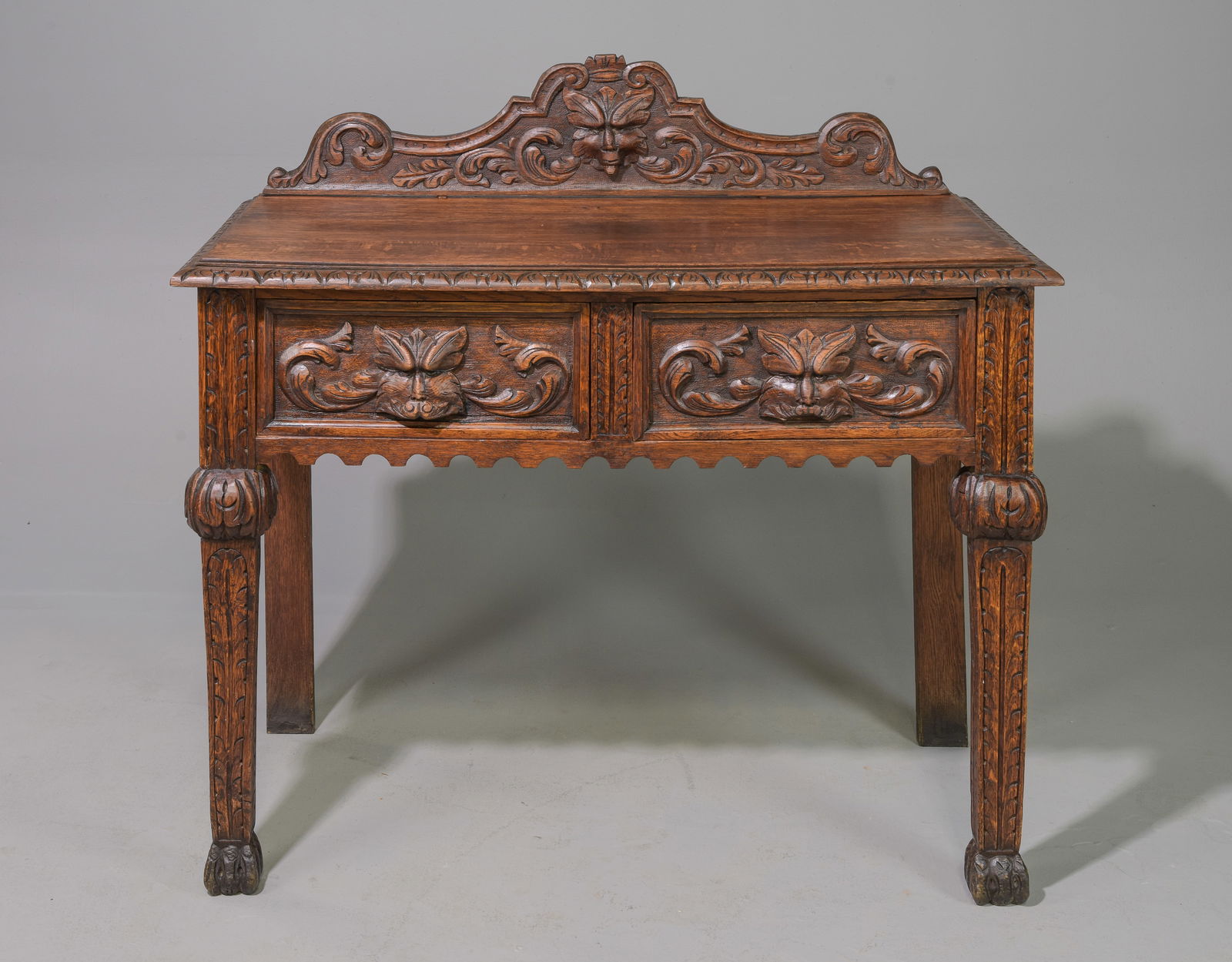 British Finely Carved Oak Hall Table c.1890's-1920's (1 of 5)