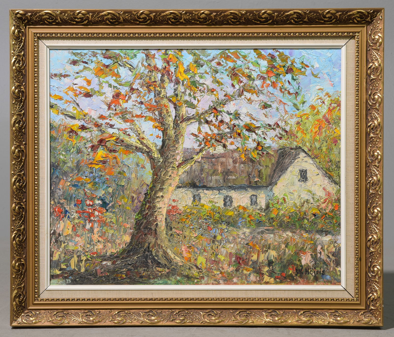 Gold Framed Oil on Canvas Landscape (1 of 3)