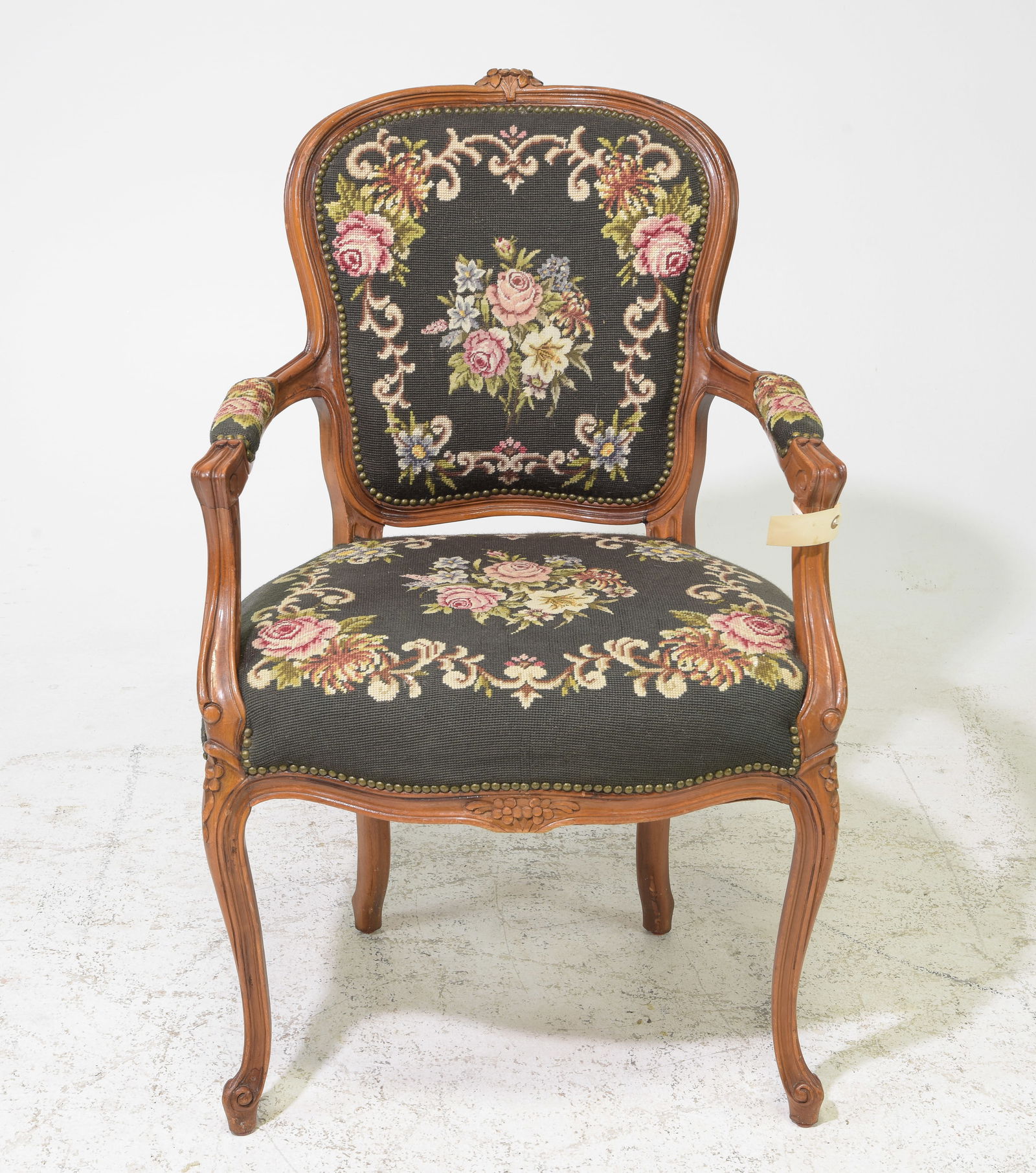 Louis XV Style Needlepoint Arm Chair (1 of 5)