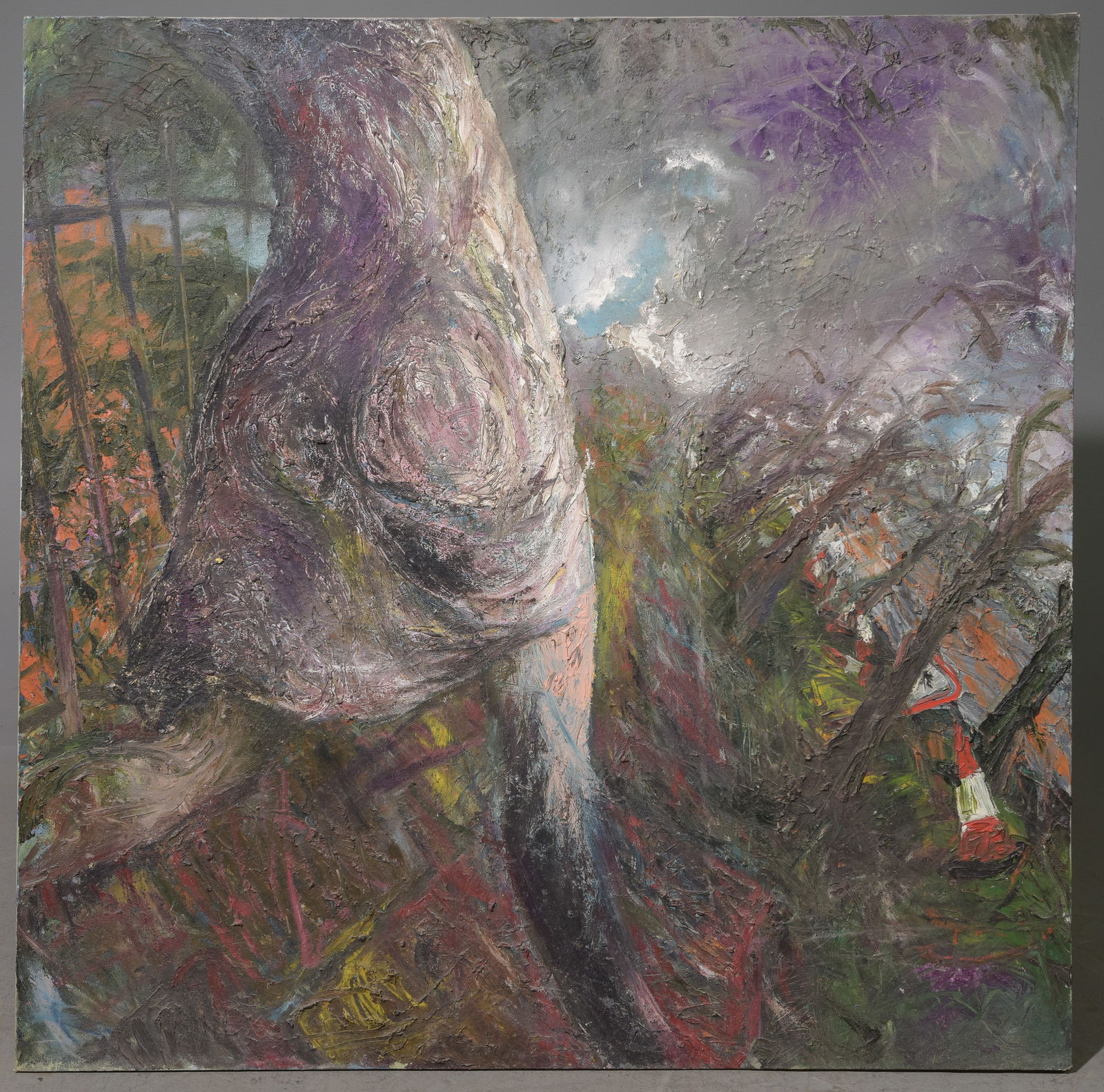 John Keane Abstract Art "Flowers East" c.1989 #2: John Keane Abstract Art "Flowers East" c.1989 - 48 in tall x 48 x 1