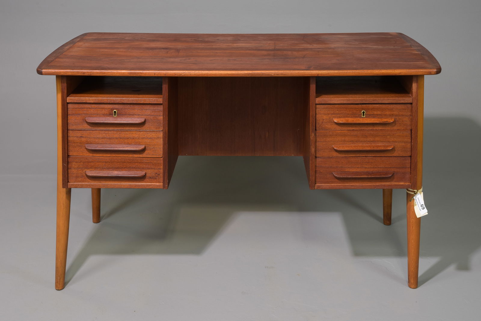 Danish Modern Desk with Bookshelf Front (1 of 5)