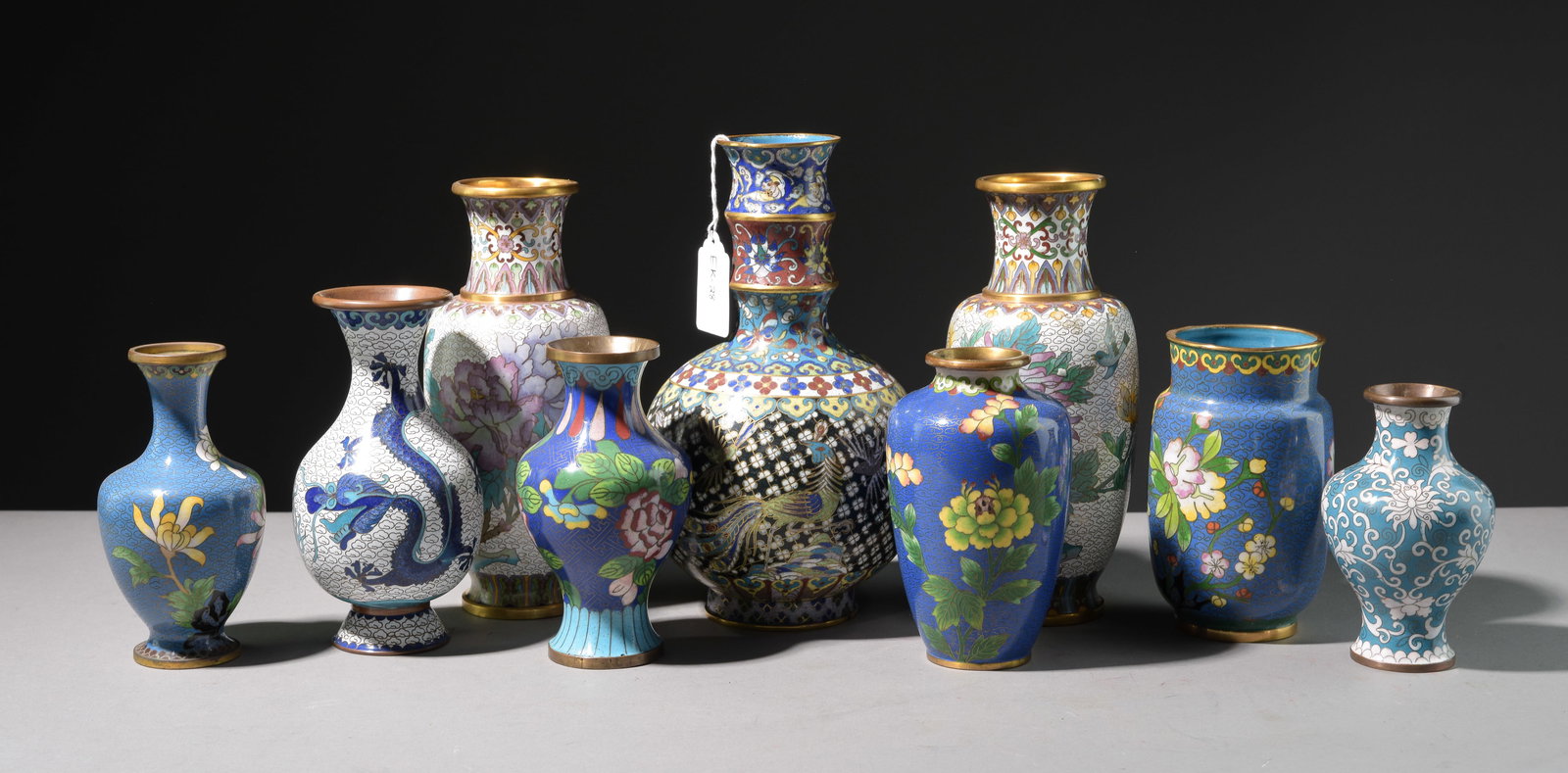 9 Assorted Chinese Cloisonne Vases (1 of 7)