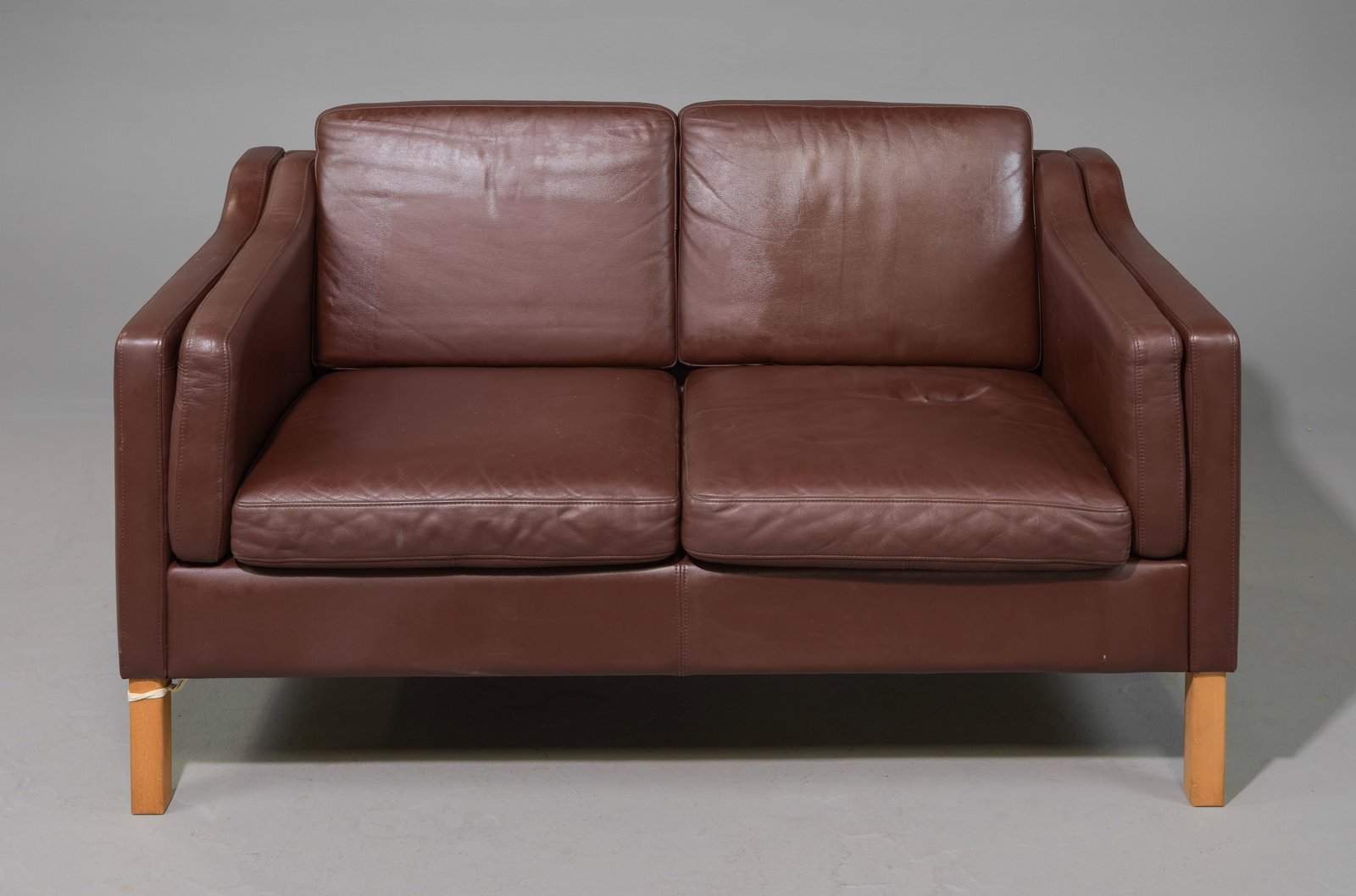 Danish Modern Leather Two Seater Sofa / Loveseat (1 of 5)